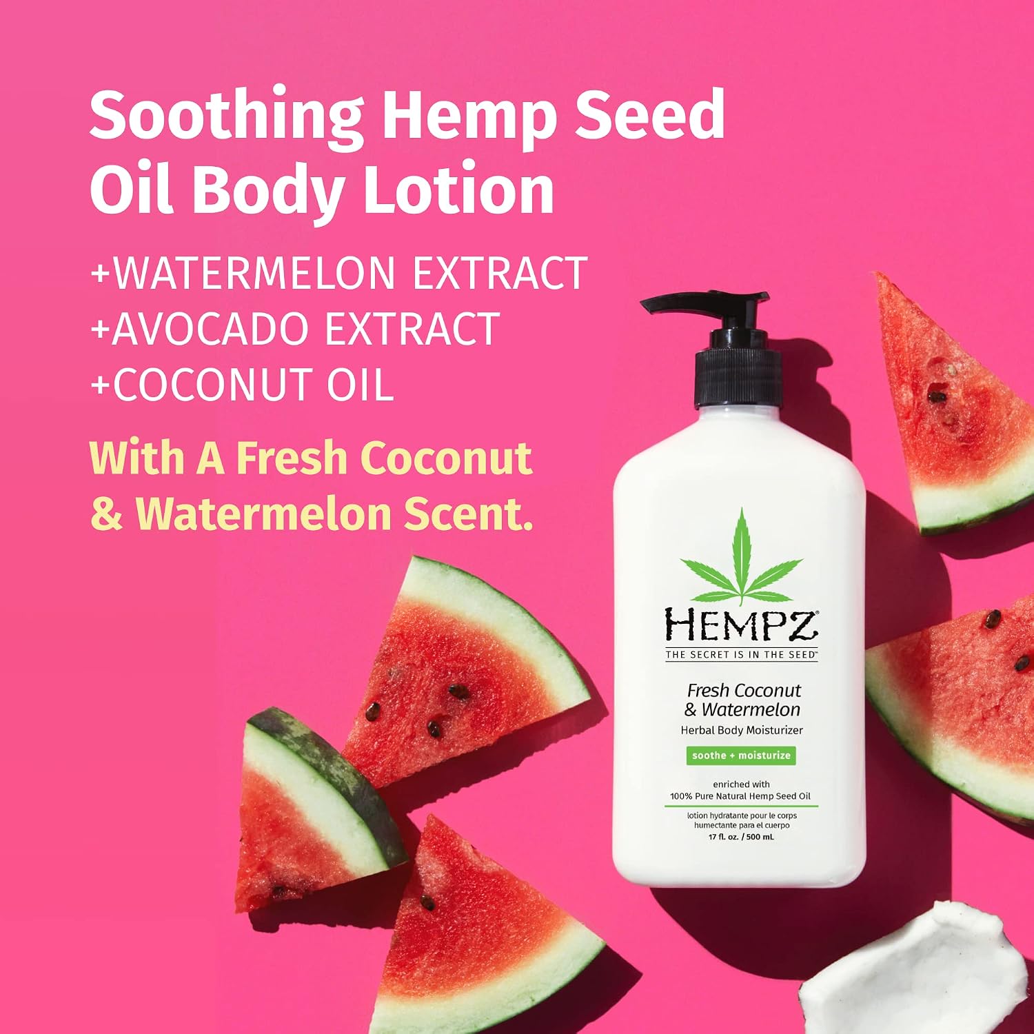 HEMPZ Body Lotion - Sweet Pineapple and Honey Melon - Daily Moisturizing Cream - 17oz