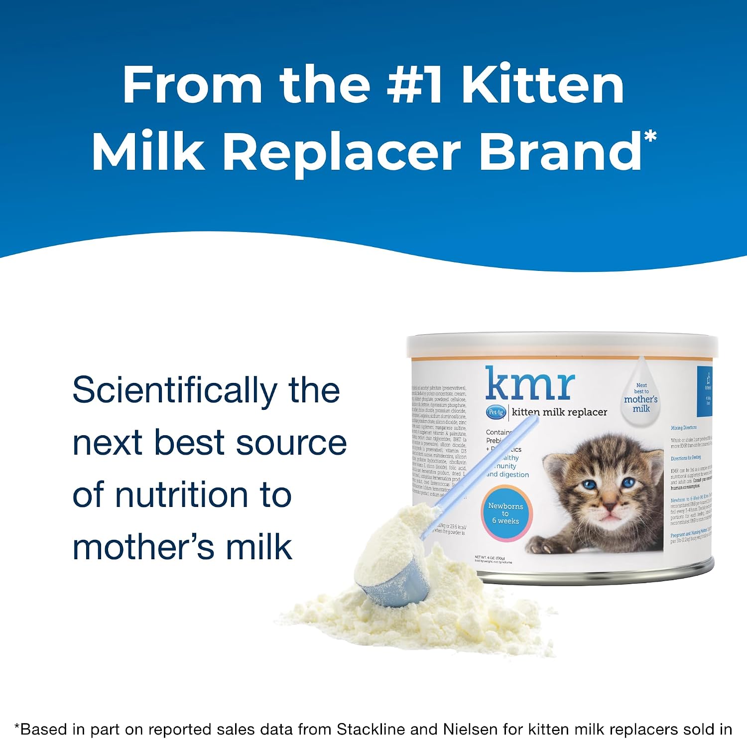 PetAg KMR Kitten Milk Replacer Powder - 6 oz, Pack of 4 - Powdered Kitten Formula with Prebiotics