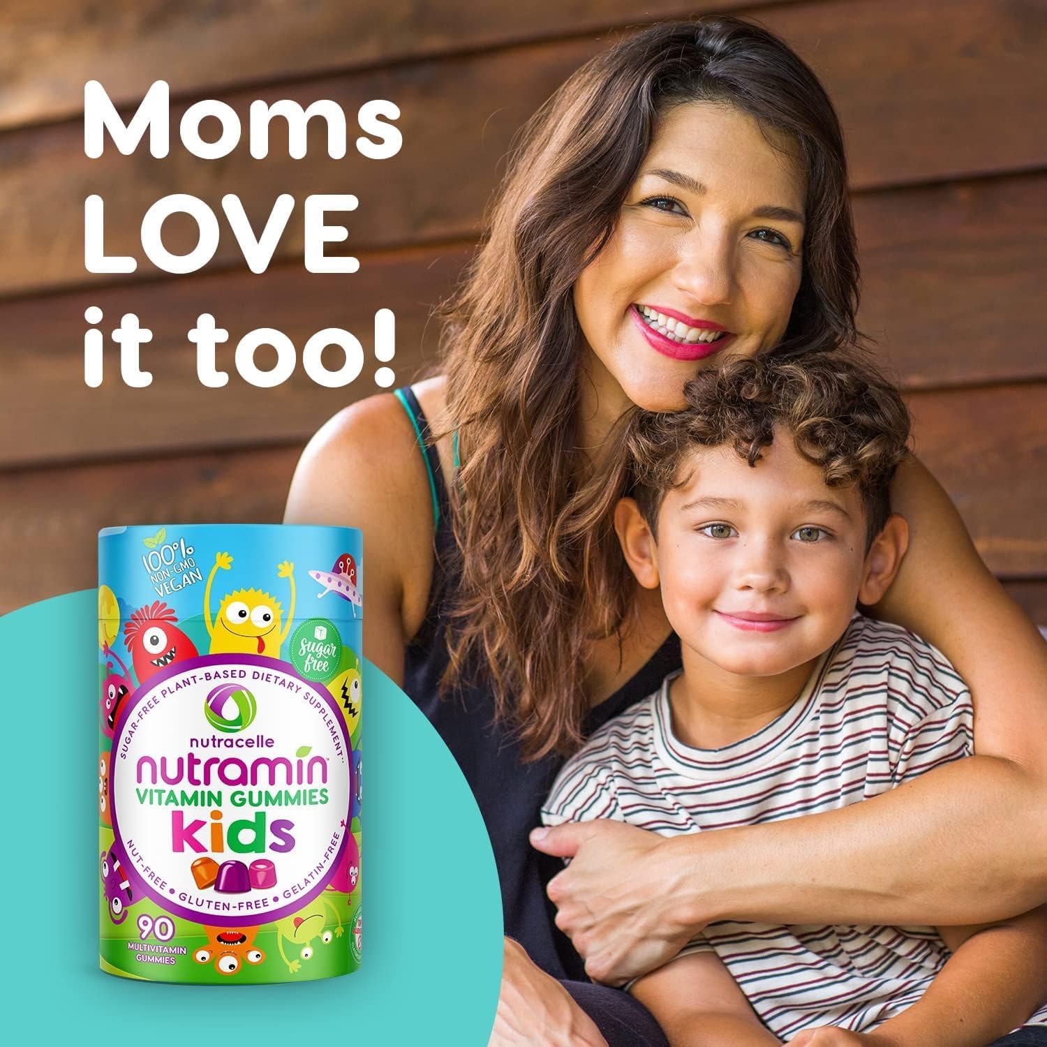 NUTRAMIN Sugar-Free Gummy Multivitamins for Kids, Allergen-Free, 90 Count