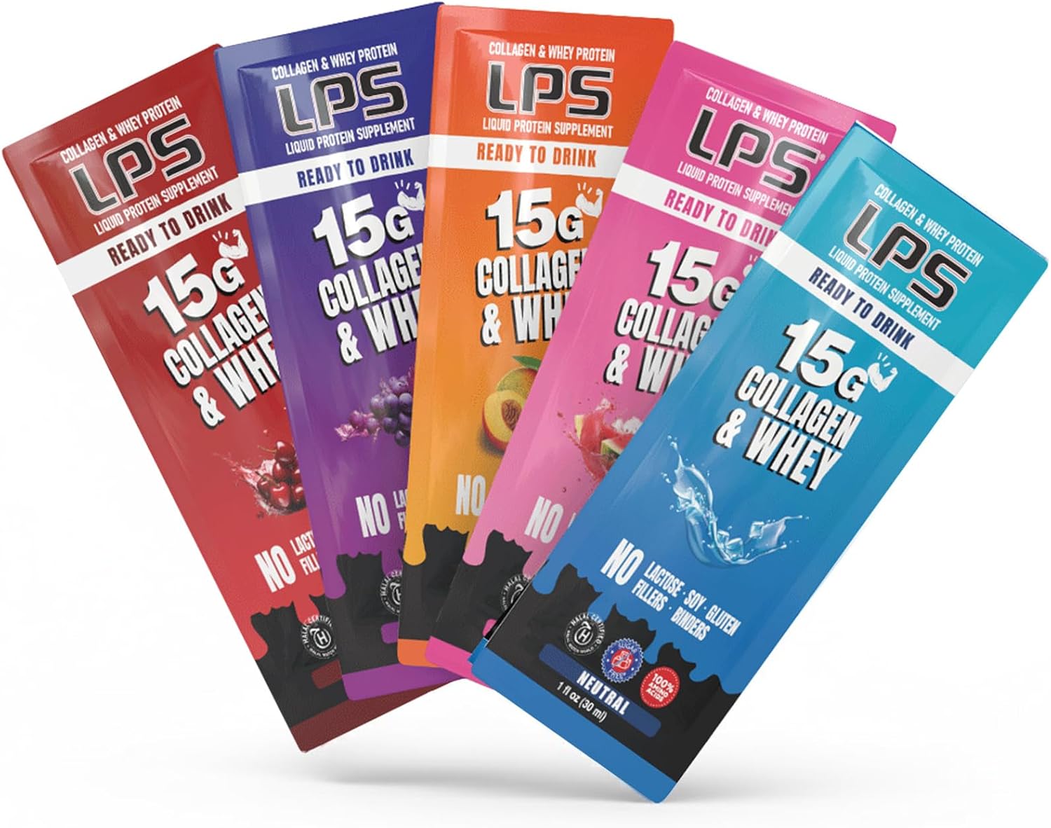 Nutritional Designs LPS Liquid Collagen & Whey Protein Supplement - Non-GMO Drink, Sugar-Free - Promotes Healthy Skin & Hair for Men & Women, Grape
