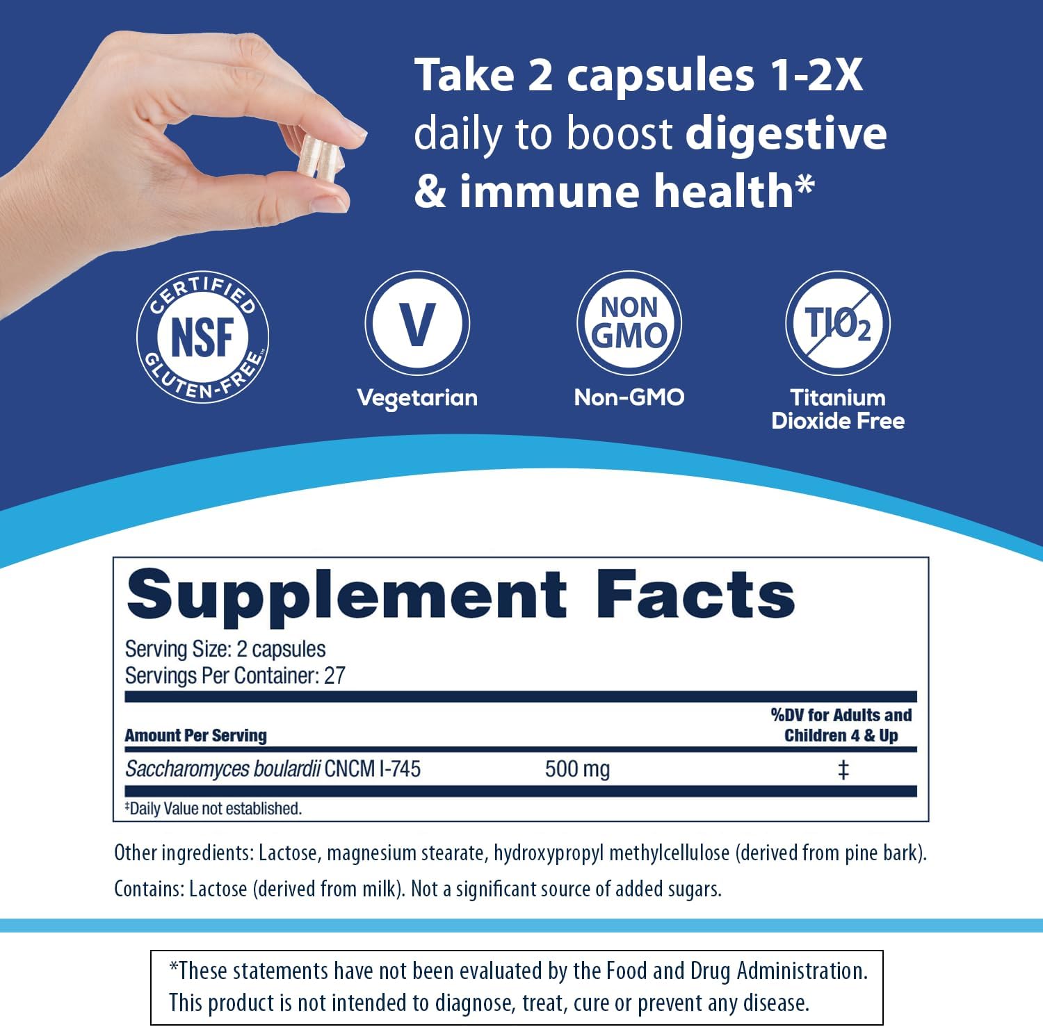Florastor Probiotic for Digestive and Immune Health, 30 Capsules | Probiotics for Women & Men, Helps Flush Out Unwanted Bacteria, Boosts The Good with Our Unique Strain Saccharomyces Boulardii