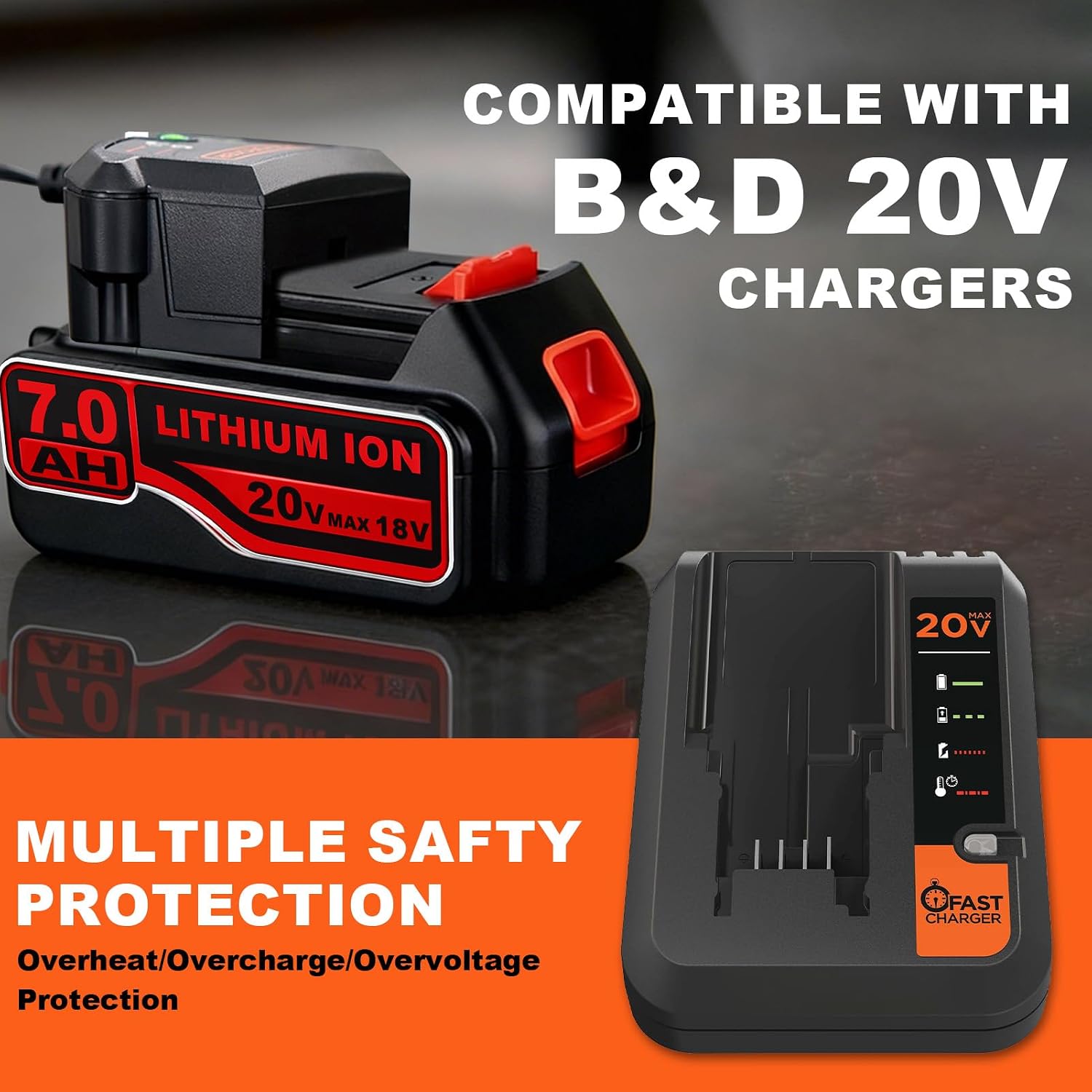 VANTTECH 2Packs 3.8Ah LBXR20 Replacement for Black and Decker 20v Battery