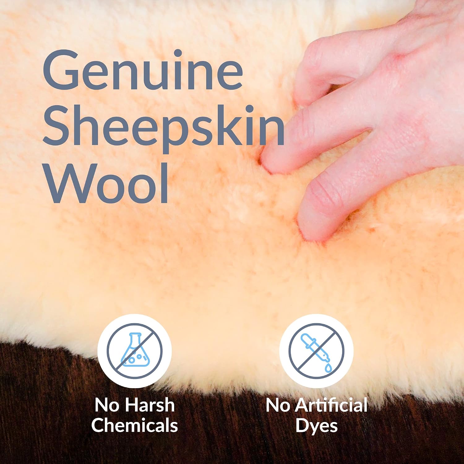 Sheepskin Ranch Natural Wool Wheelchair Seat Pad, Cushion for Tailbone, Sciatica, Skin Irritation, Discomfort & Back Pain Relief, Suitable as Office Chair, Wheelchair & Seat Cushion, Made in The USA