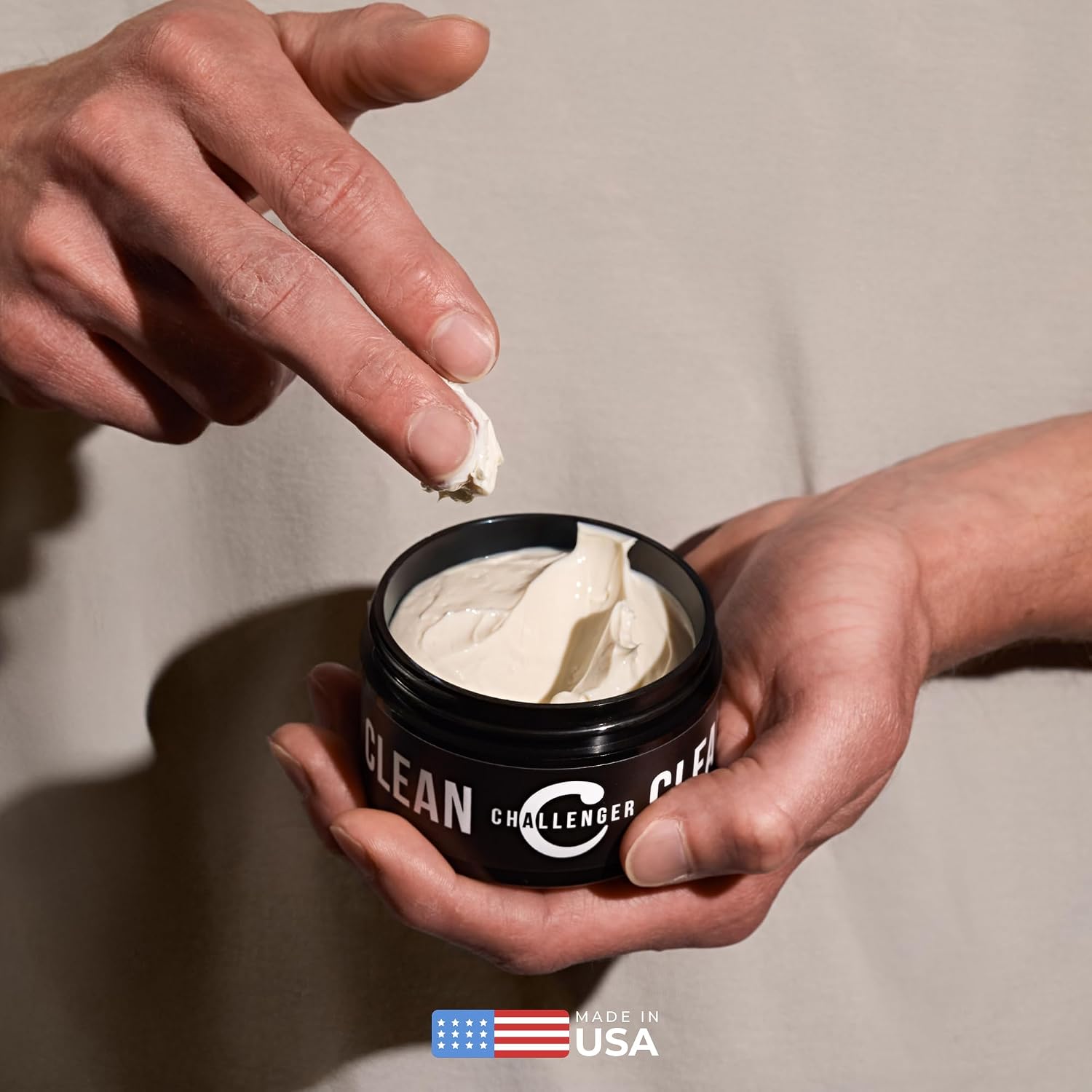 Challenger Men’s Clean Cream Pomade, 1.5 Ounce | Fragrance Free, Non-Comedogenic Hair Styling Product | Medium Firm Hold & Natural Finish | Shine Free, Unscented, Water Based & Travel Friendly