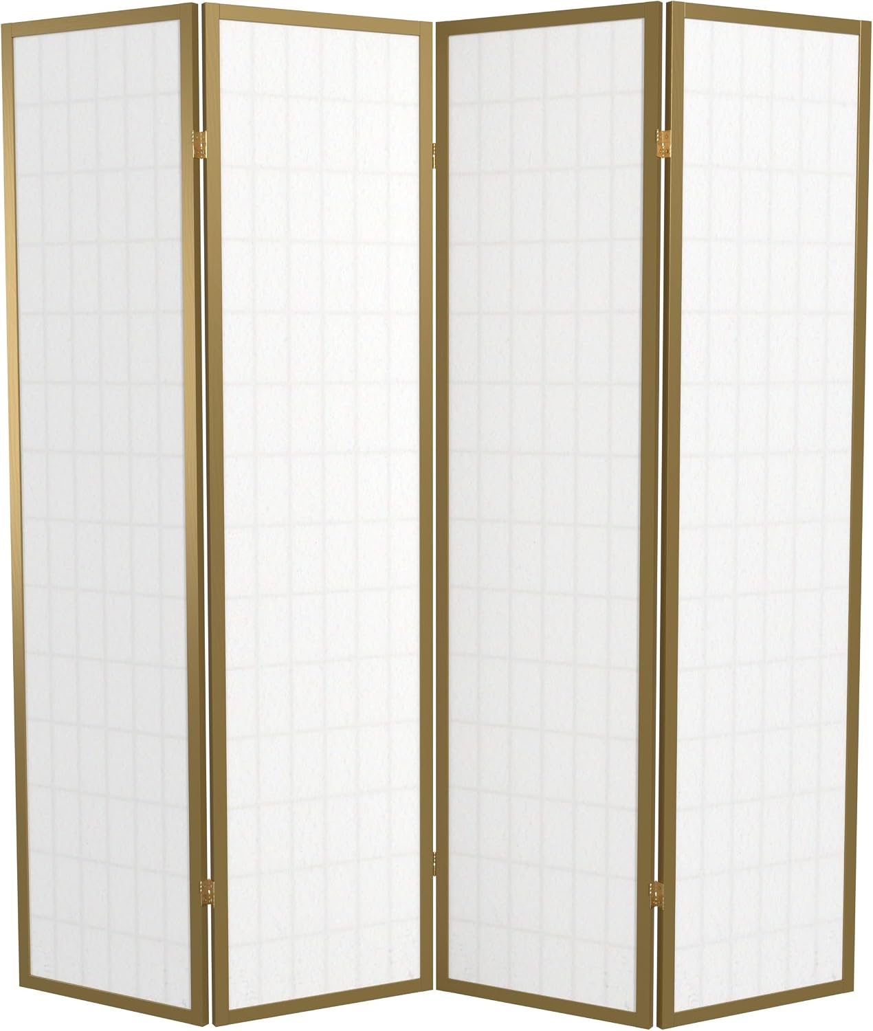 Red Lantern 6 ft. Tall Window Pane Shoji Screen - Walnut - 5 Panels