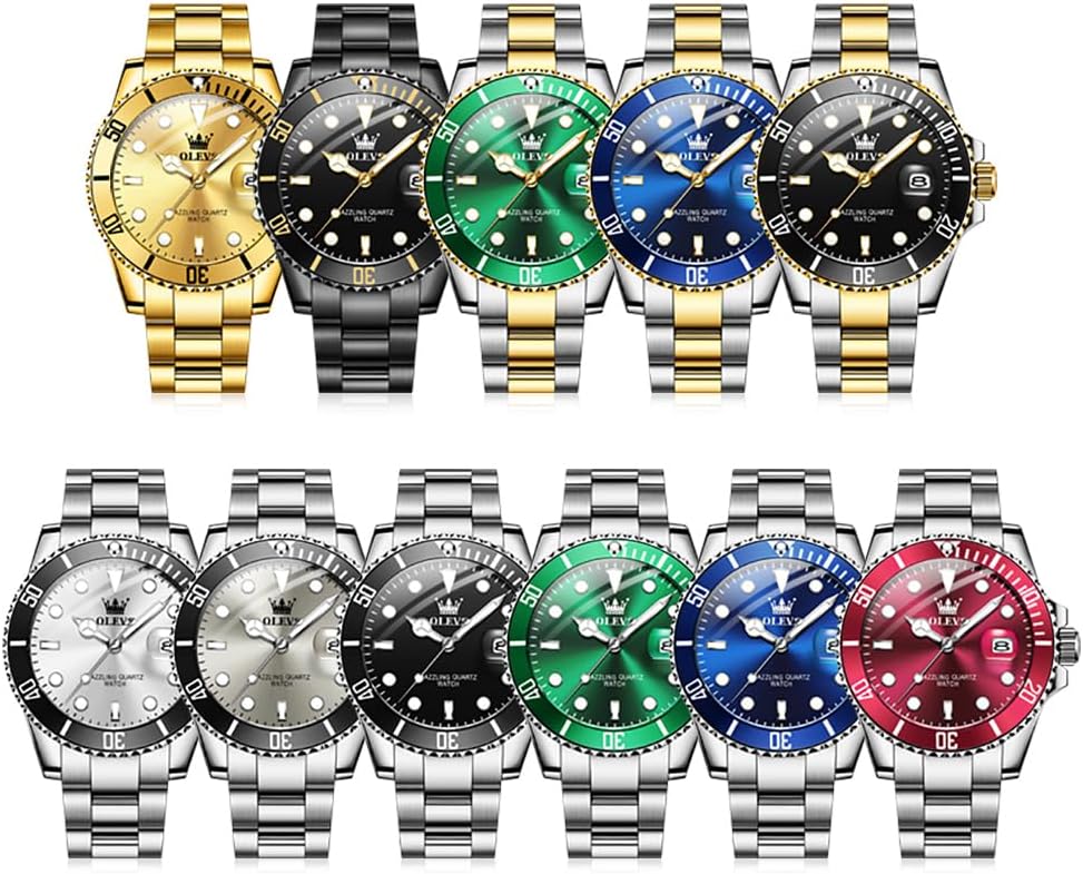 OLEVS Watches for Men,Classic Luxury Big Face Men Watches, Silver Dress Stainless Steel Men Wrist Watch with Luminous Analog Relojes para Hombres