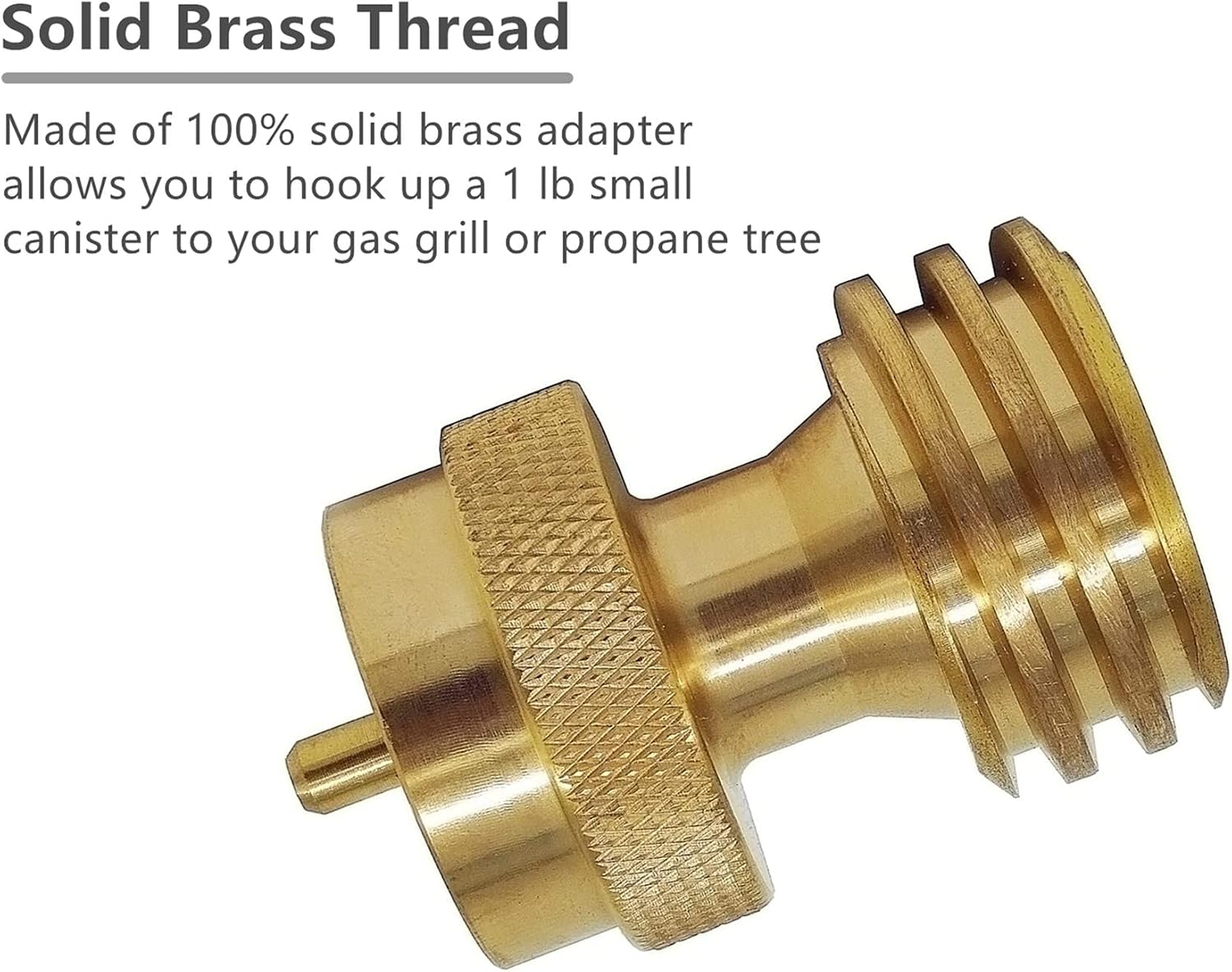 Steak Saver 1 lb to 20 lb Propane Tank Adapter for Grill with 1 lb Cylinder | 1"-20 Female Throwaway Cylinder adapter fits QCC1 POL hose and