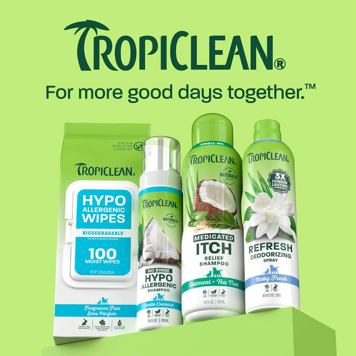 TropiClean Deodorizing Dog Shampoo for Smelly Pets, Professional Dog Shampoo, Long Lasting Odor Control, Puppy Safe, USA Made, Berry Scent, 1 Gal