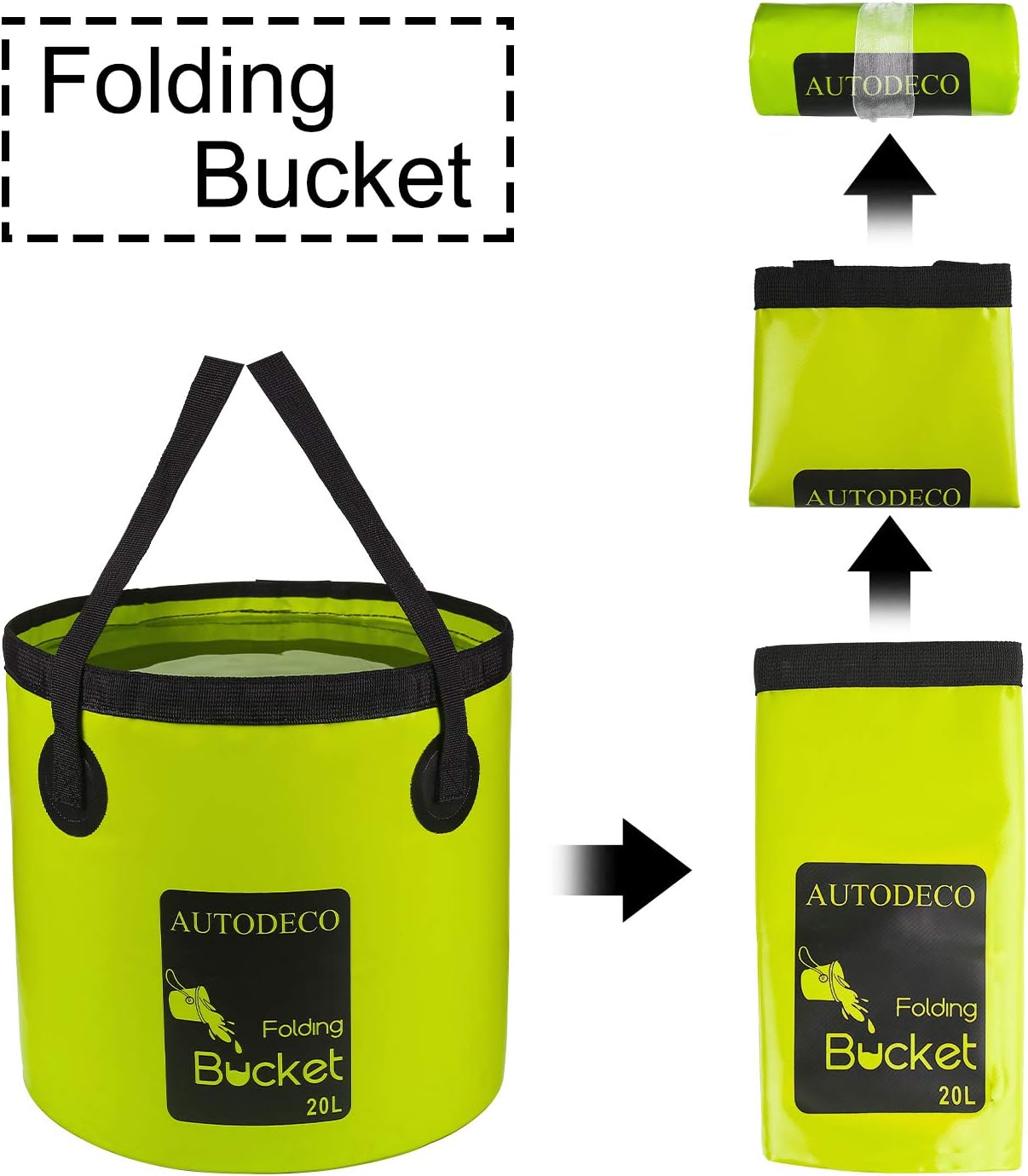 Collapsible Bucket 5 Gallon Container Folding Water Bucket Portable Wash Basin 20L