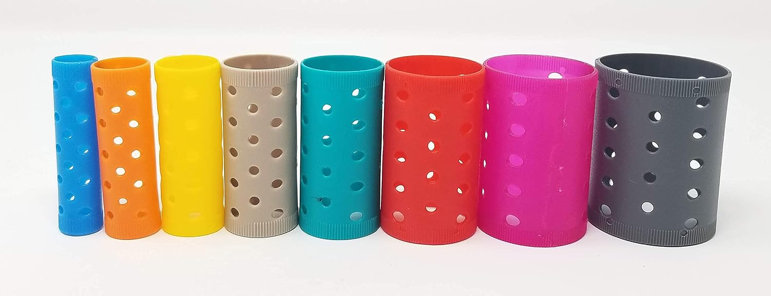 Kleravitex Hair Curler Roller Set/Set of 96 Stackable Rollers / 8 Size Rollers From Extra Small to Extra Large / 12 Rollers per Size - Hairdressing
