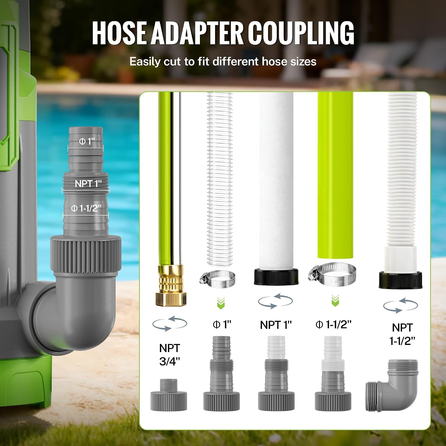 WORKPRO 1HP 4500 GPH Submersible Sump Pump with Automatic Float Switch | Handles Clean & Dirty Water, Ideal for Pool Draining, Flooded Basements