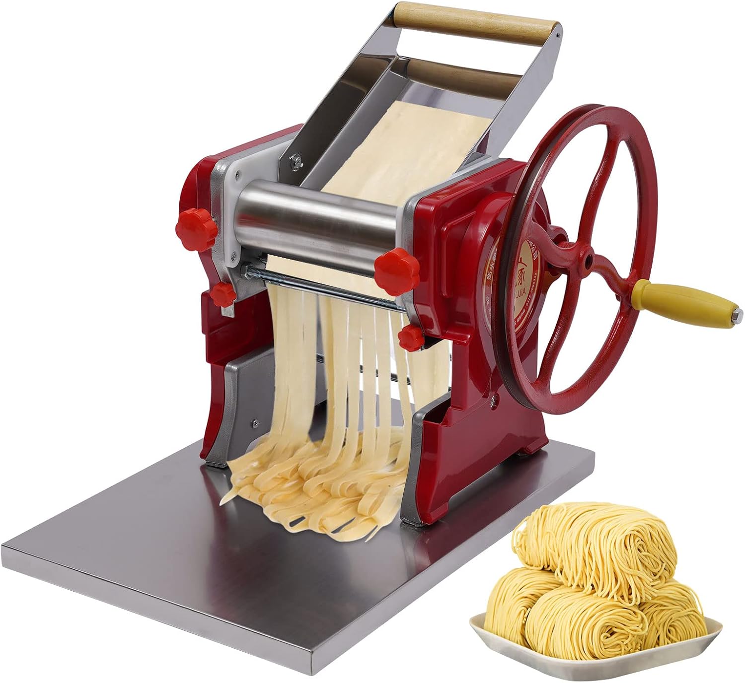 Noodle Machine, TBVECHI Iron Body Multi-functional Manual Noodle Pasta Dumpling Skin Maker Machine Stainless Steel Dough Stick Kitchen Home
