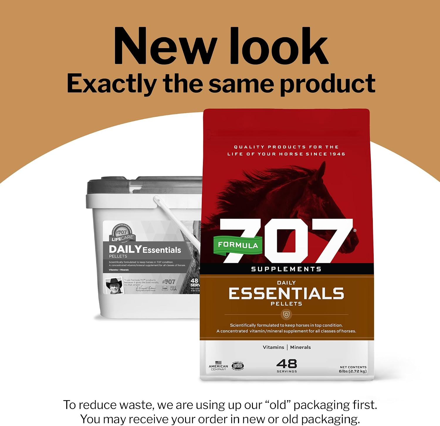 Daily Essentials Ration Balancer Supplement for Horses, 6 lb Bag – 48 Servings – Concentrated Complete Vitamin & Mineral Pellet