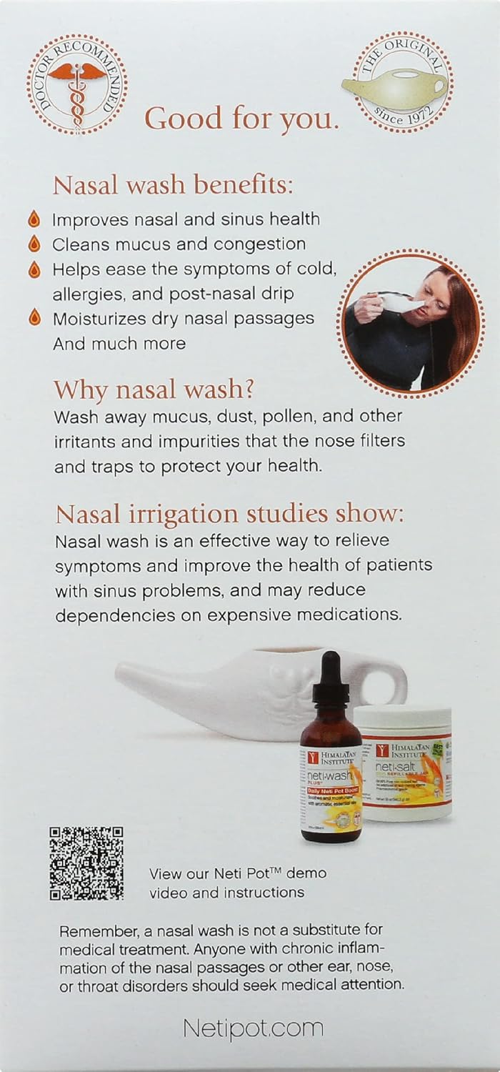 Himalayan Chandra Neti Pot Complete Sinus Cleansing System Starter Kit
