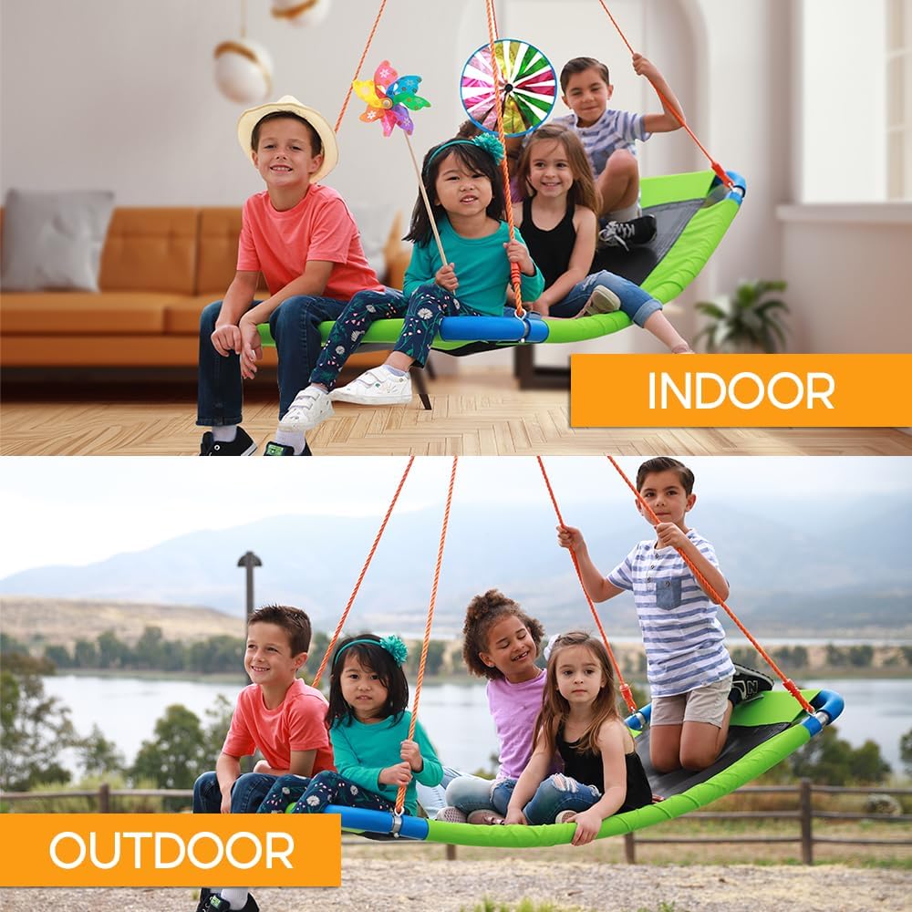 Platform Swing - Large Rectangle Saucer Swing for Kids and Adults