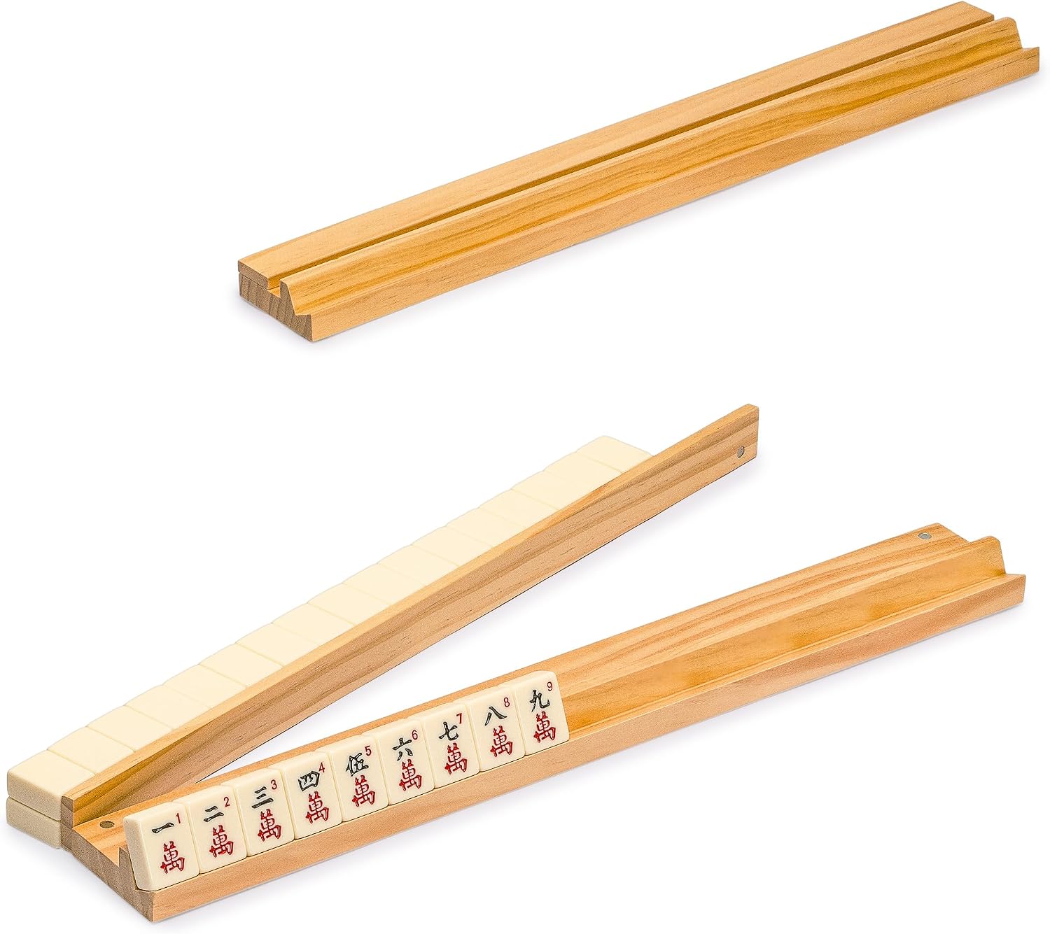 Yellow Mountain Imports American Mahjong Set, Chinoise with Soft Leatherette Case - Racks with Pushers, Scoring Coins, Dice, and Wind Indicator
