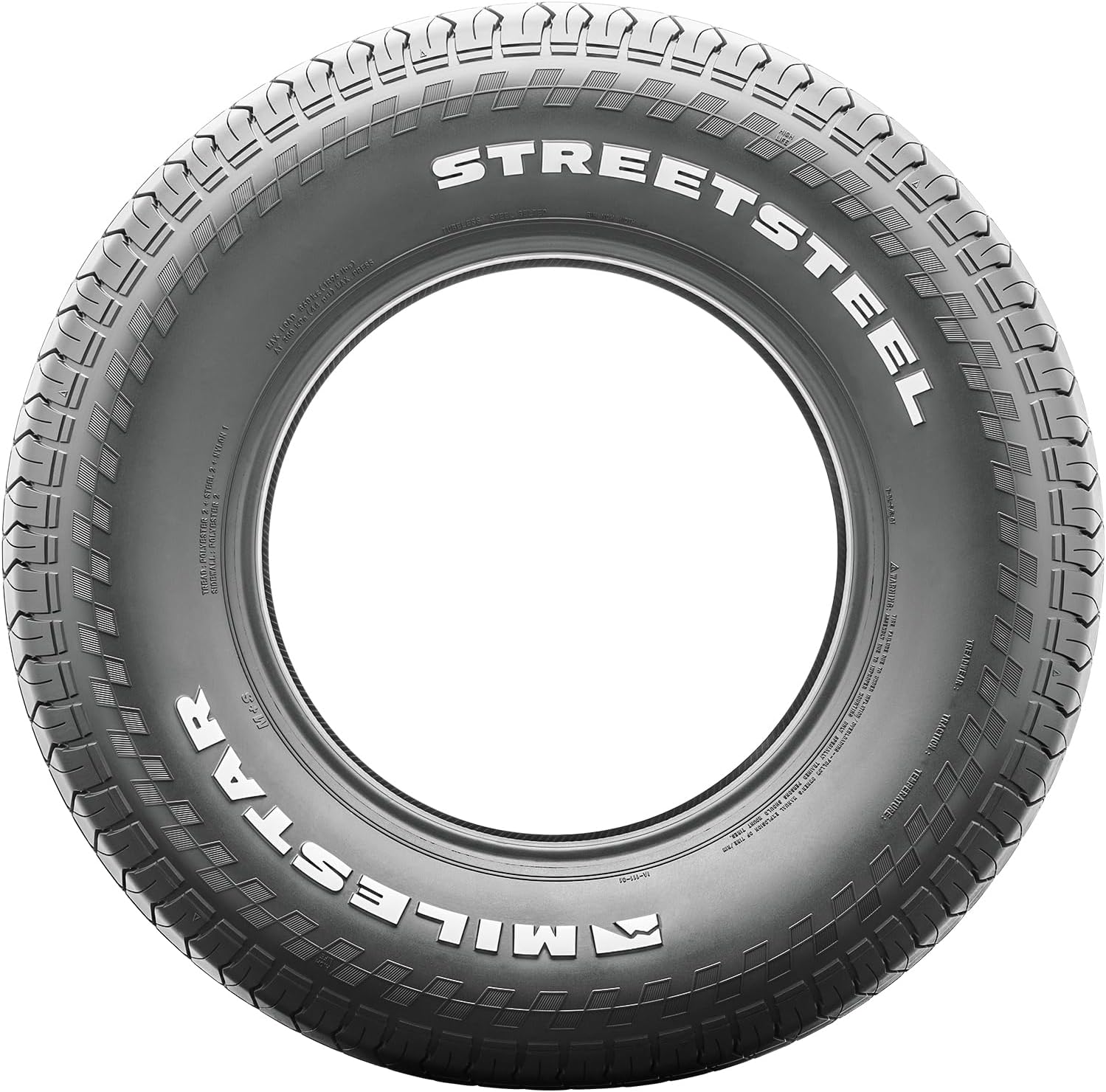Milestar STREETSTEEL All-Season Radial Tire - P225/70R14 98T | Passenger Touring All Season Traction 98T Rated Standard Load Radial Construction Raised White Letters Tire