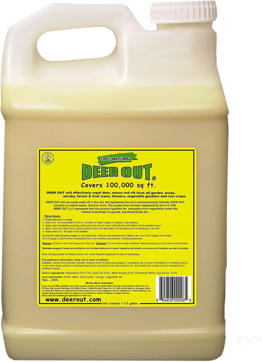 Deer Repellent :Deer Out 1 Gallon Concentrate