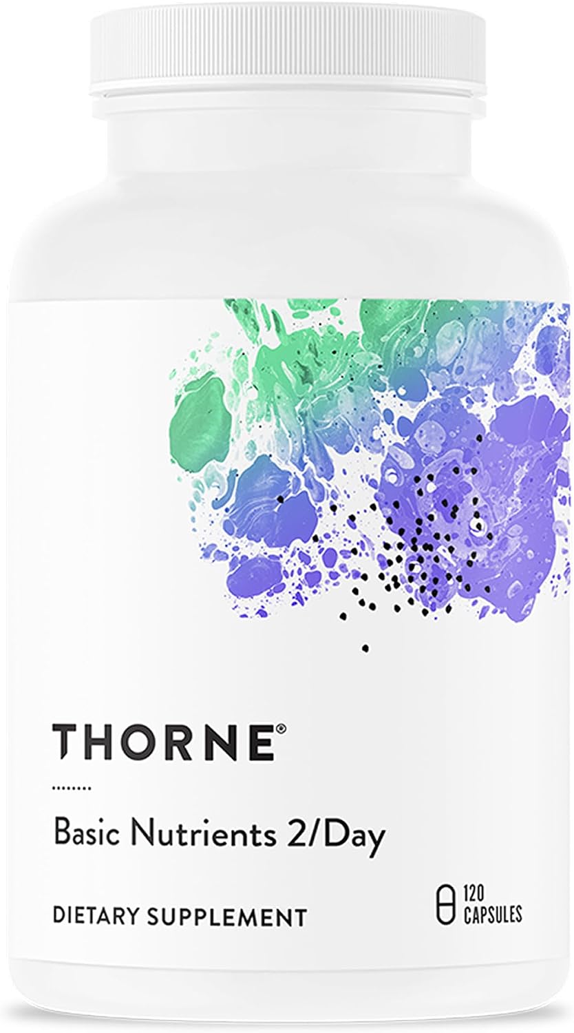 THORNE Basic Nutrients 2/Day, Vitamin & Mineral Formula, 60 Capsules | Comprehensive Daily Multi-Vitamin with Optimal Bioavailability, Gluten, Dairy & Soy-Free, NSF Contents Certified