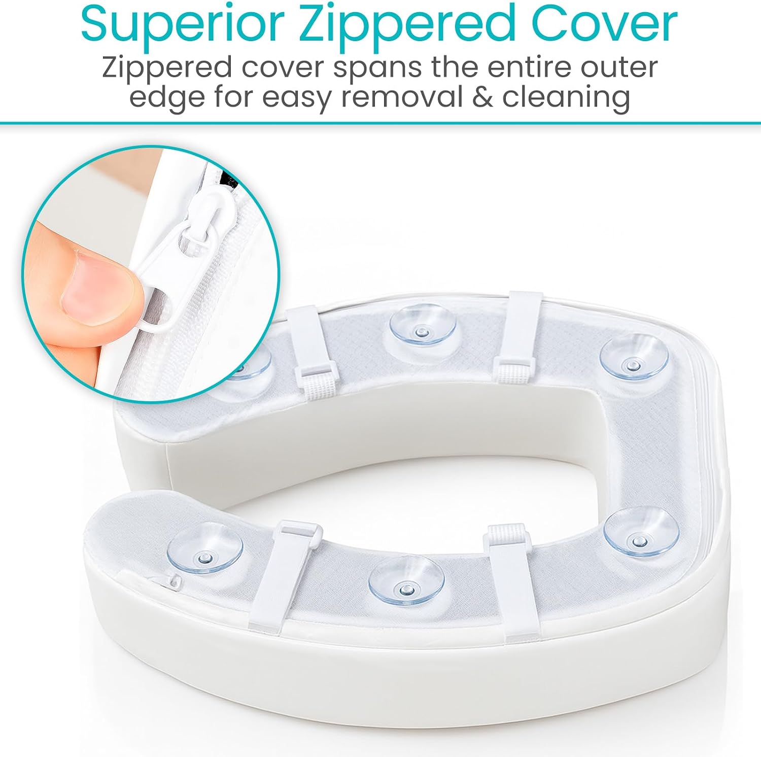 Vive Toilet Seat Cushion (Soft Cushioned Foam) - Easy Clean Soft Padded