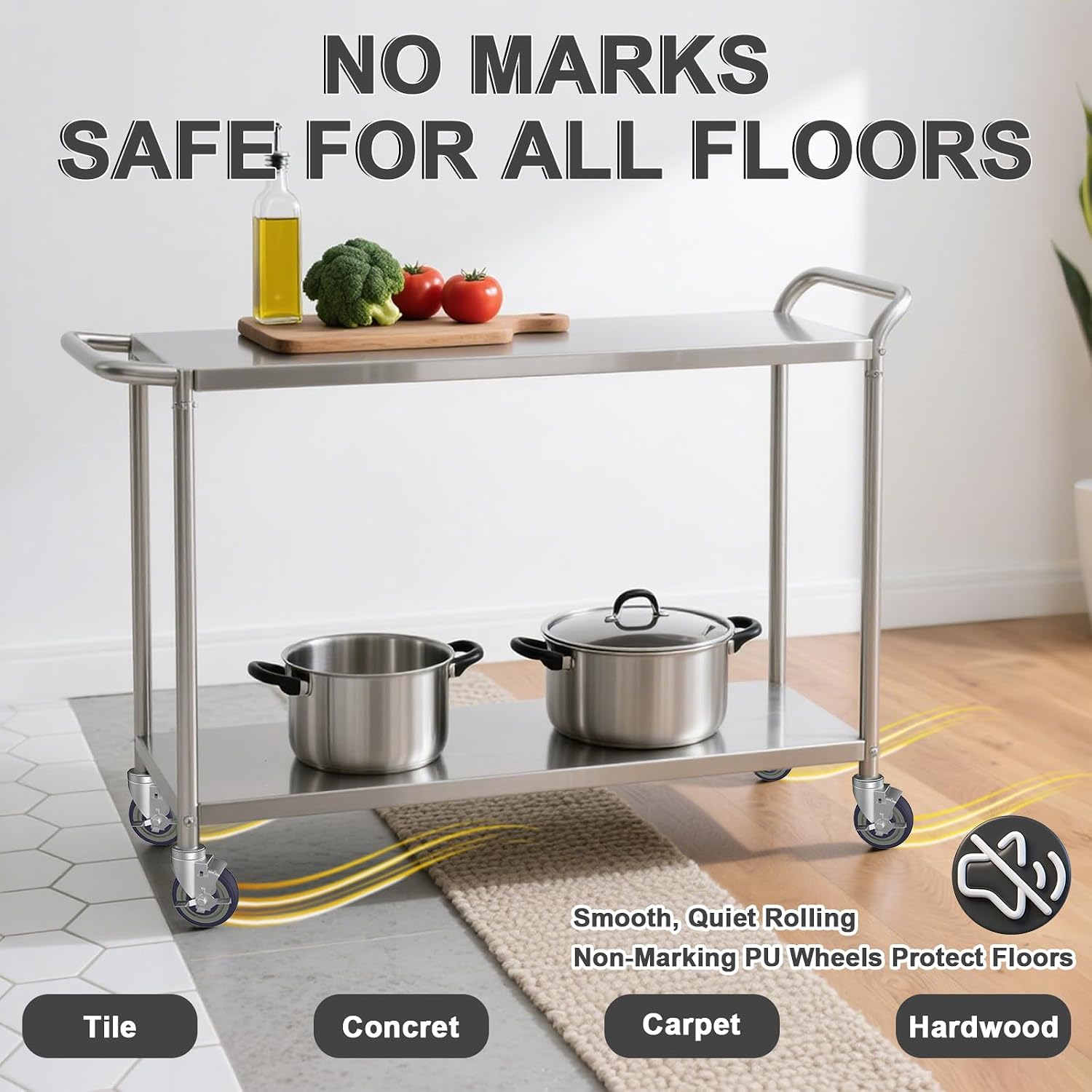 4 Inch Expanding Stem Caster Set of 4 for Stainless Steel Table