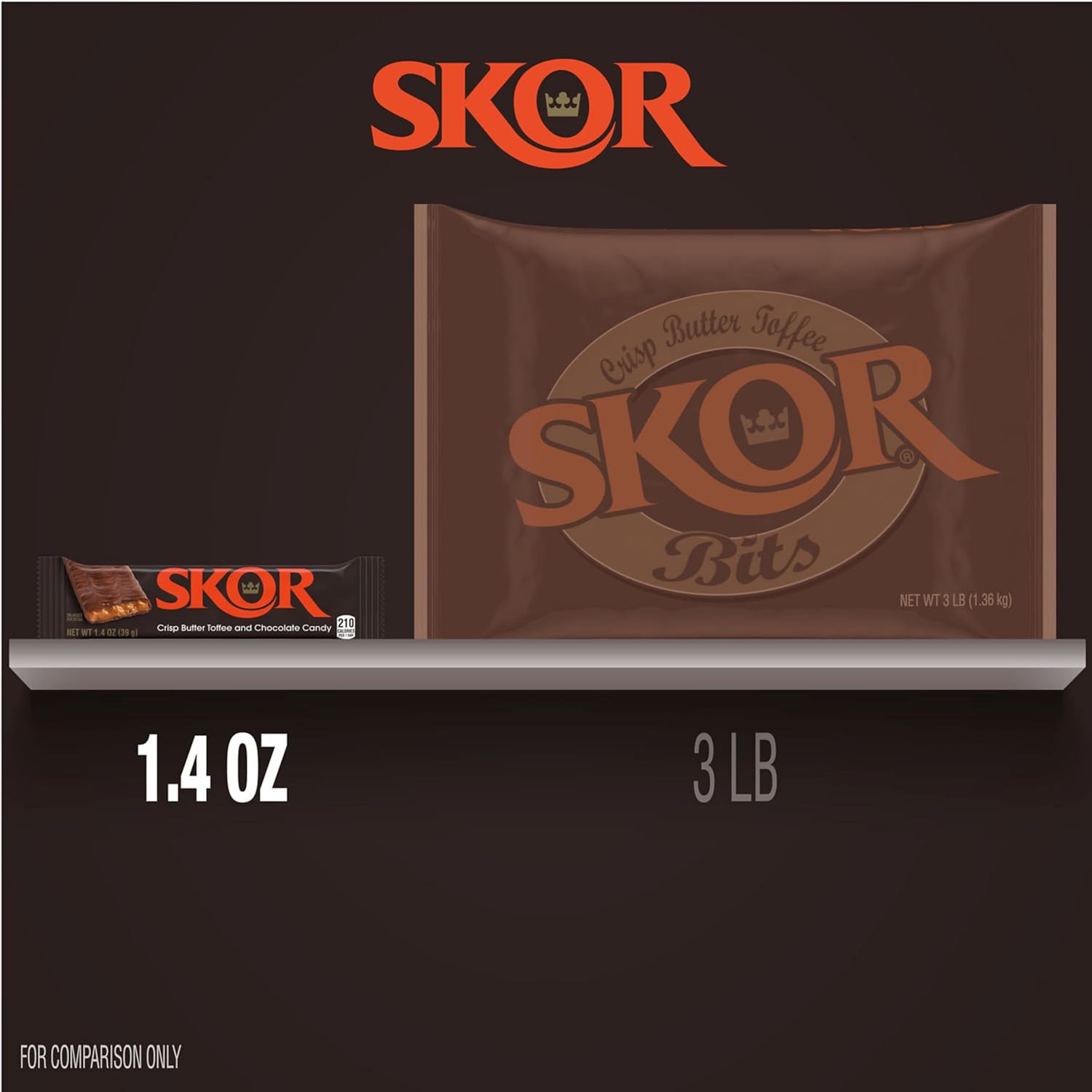 SKOR Crisp Butter Toffee Chocolate Candy Bars, 1.4 oz, 18 ct | Crisp Butter Toffee Bars Covered in Chocolate, Kosher and Gluten Free