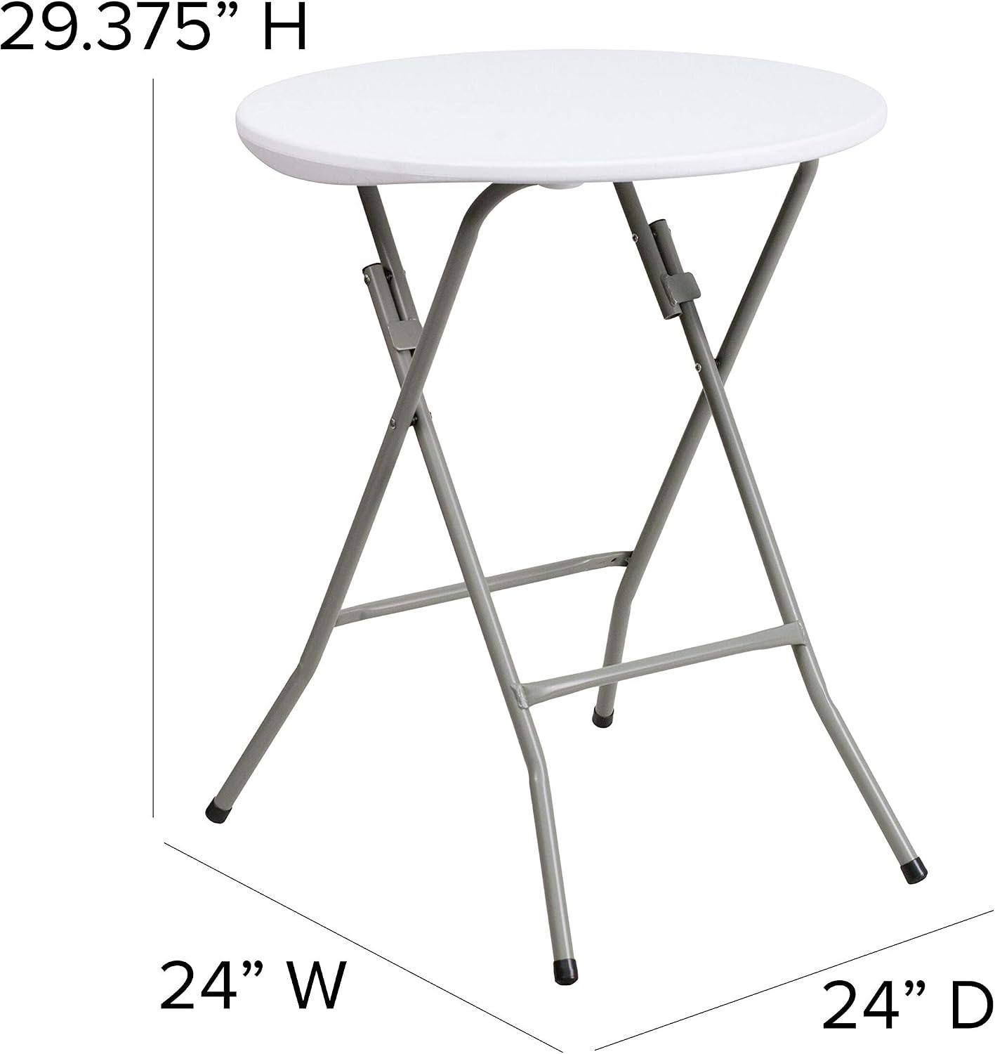 Flash Furniture 5' Round All-Occasion Plastic Folding Event Table for Parties and Trade Shows, Folding Banquet Table for Indoor/Outdoor Events, White