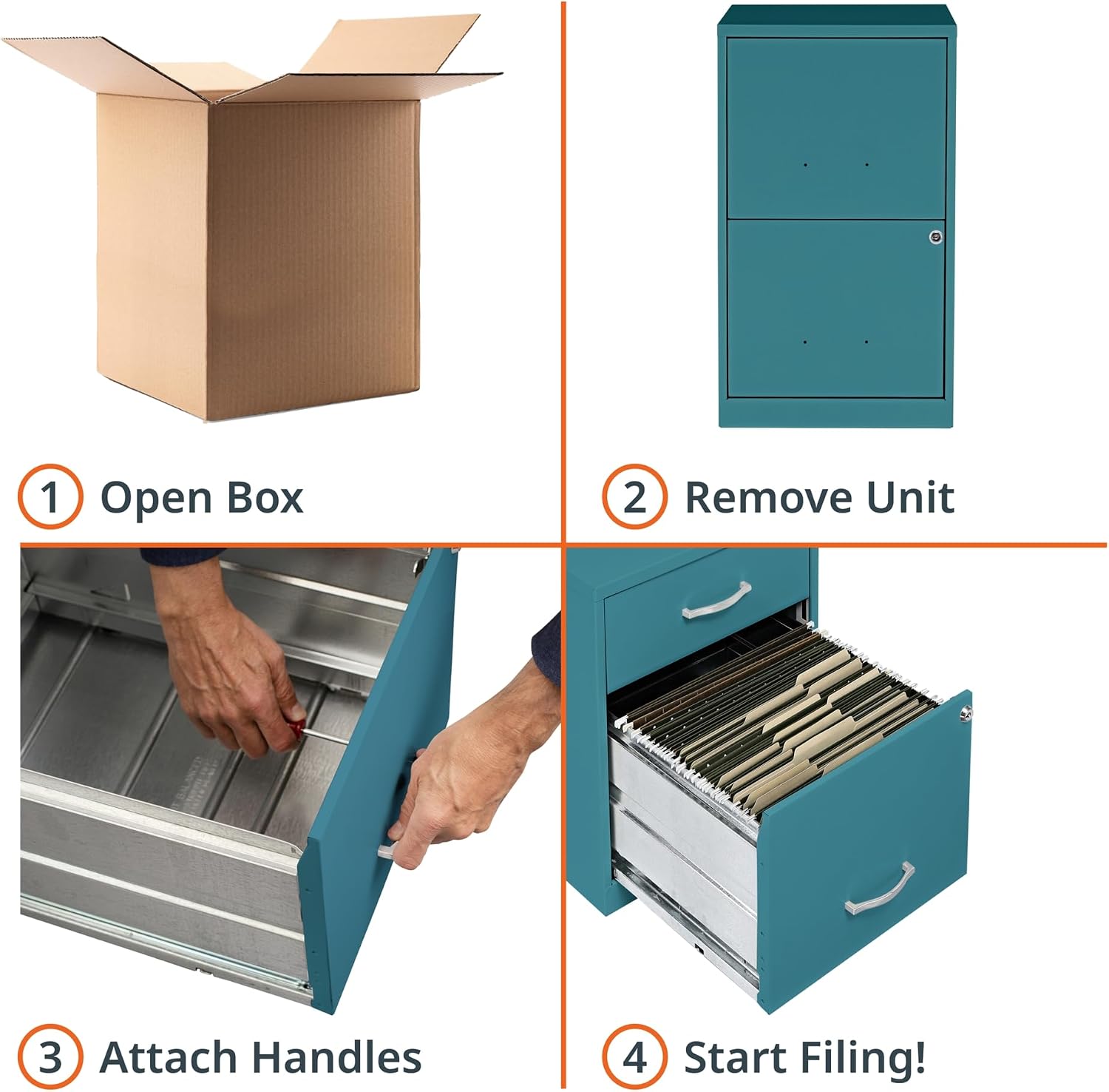 NuSparc 2 Drawer Locking Filing Cabinet | Pre-Assembled Steel Construction | Space-Saving Design is Perfect for Home and Small Office | Letter-Size | Assembled in North America