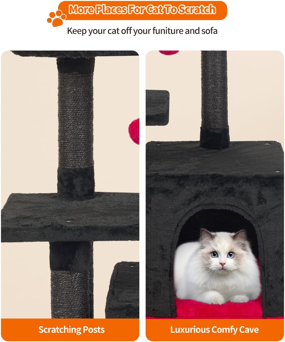Cute Cat Tree Kitten Cat Tower Condo Cat Furniture Sisal Scratching Posts G