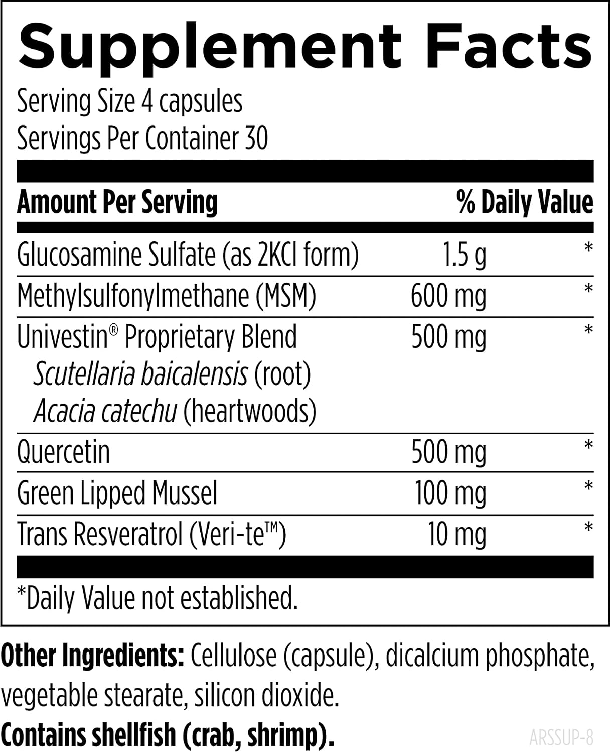 Designs for Health ArthroSoothe Supreme - Joint Support Supplement for Adults with Glucosamine Sulfate, Quercetin, Green Lipped Mussel, MSM