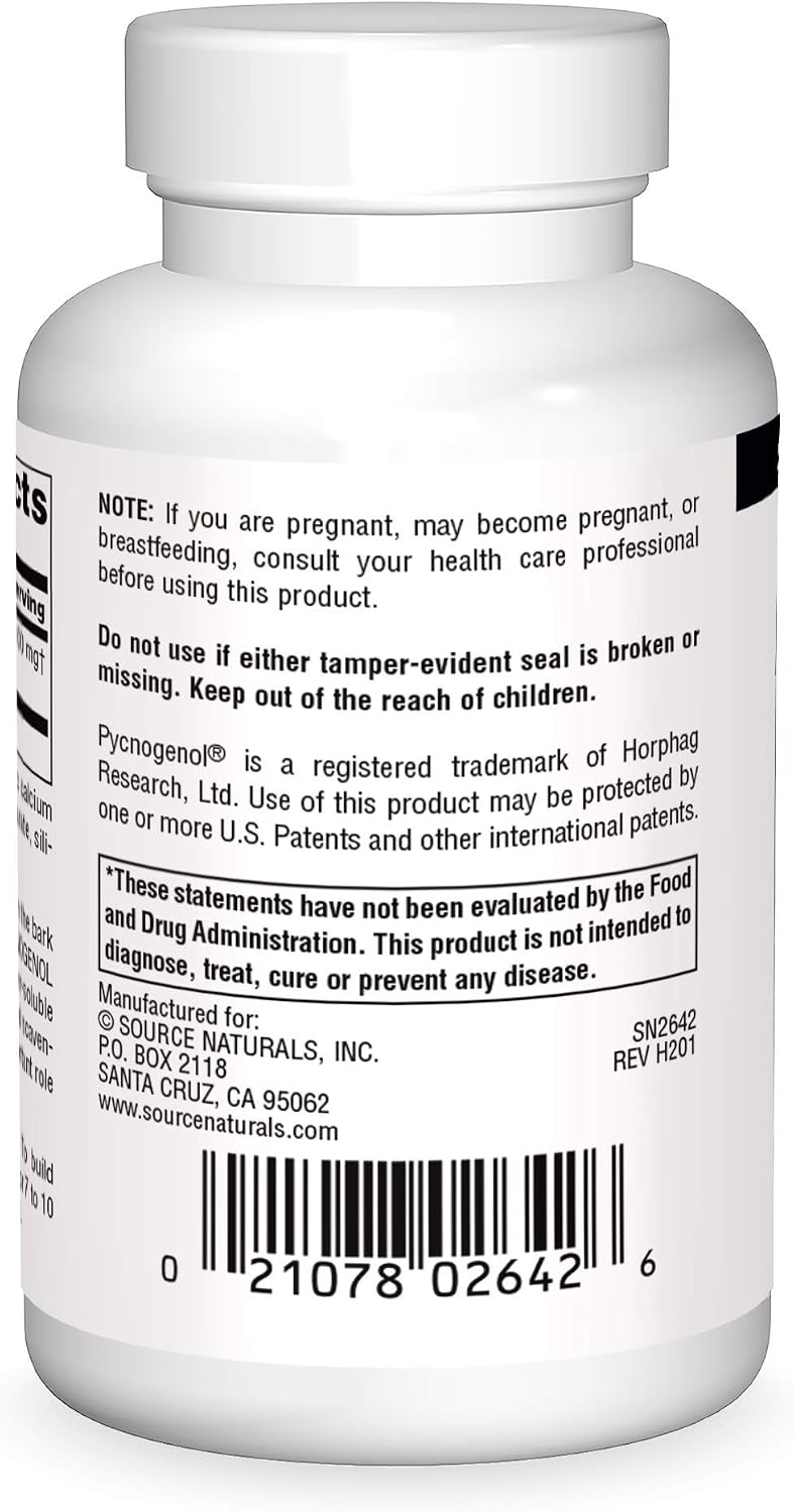 Source Naturals Pycnogenol 100 mg Proanthocyanidin Complex - 60 Tablets