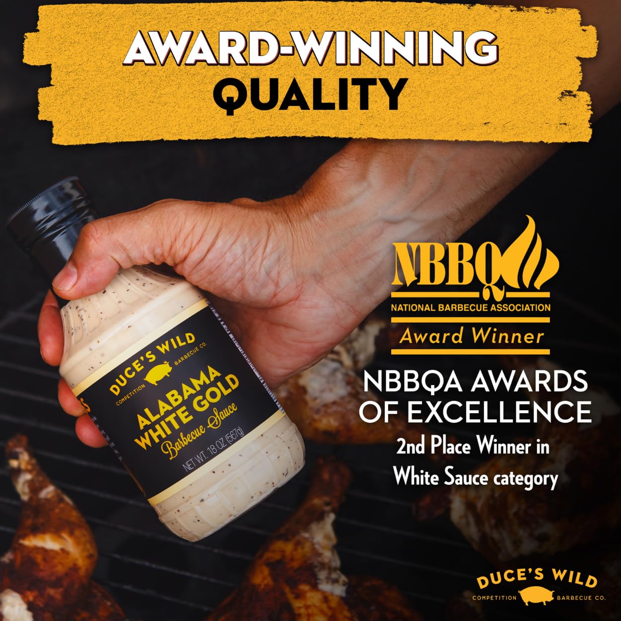 Duce’s Wild Barbecue Alabama White Gold Mayo-Based White Sauce - 18 oz.