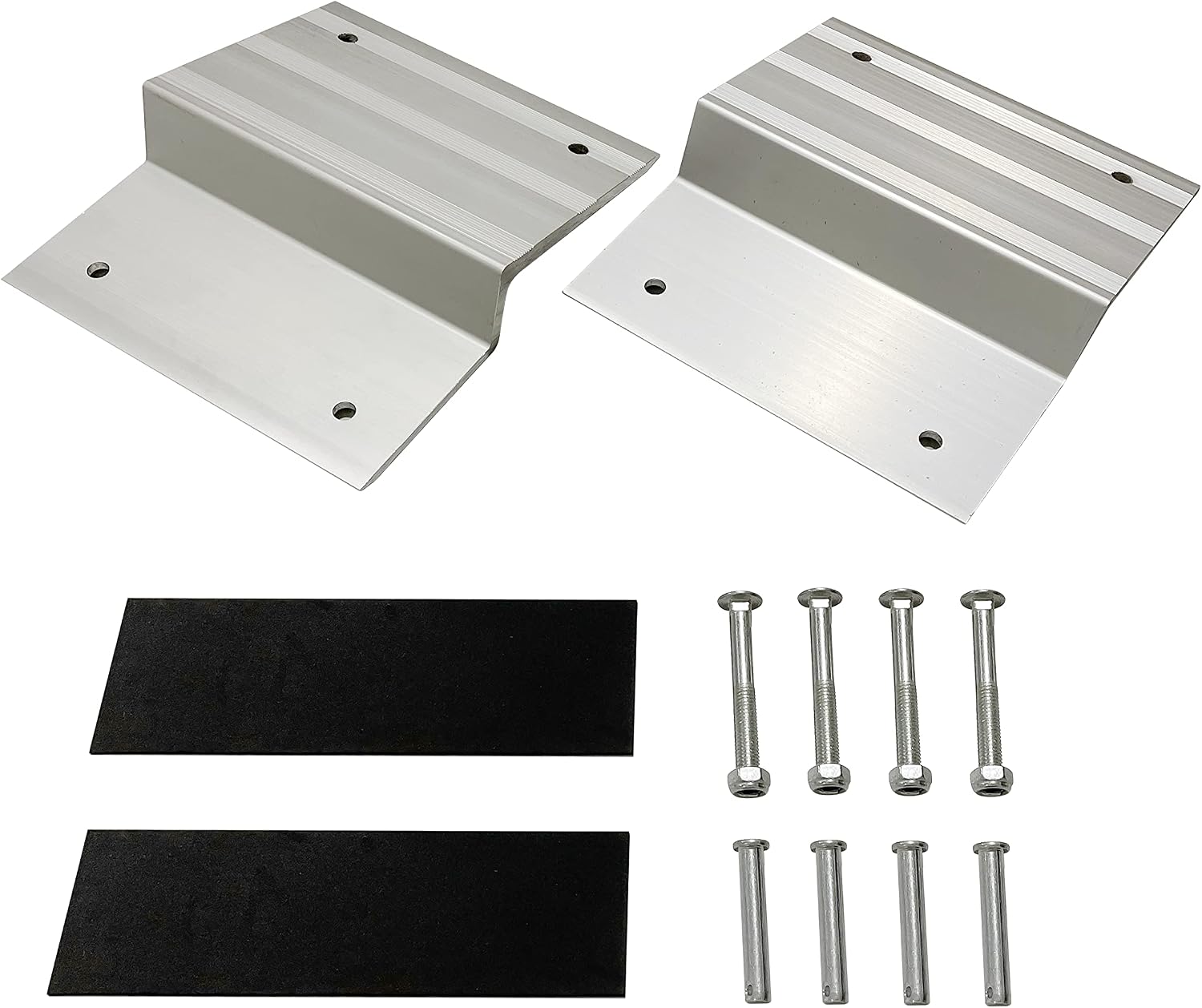 MaxxHaul Aluminum Ramp Top Kit 2 Pack Turns 2x8 Boards into Utility Loading Ramps 1400 lb Capacity with Non‑Skid Surface and Tailgate Protective Pads (80439)