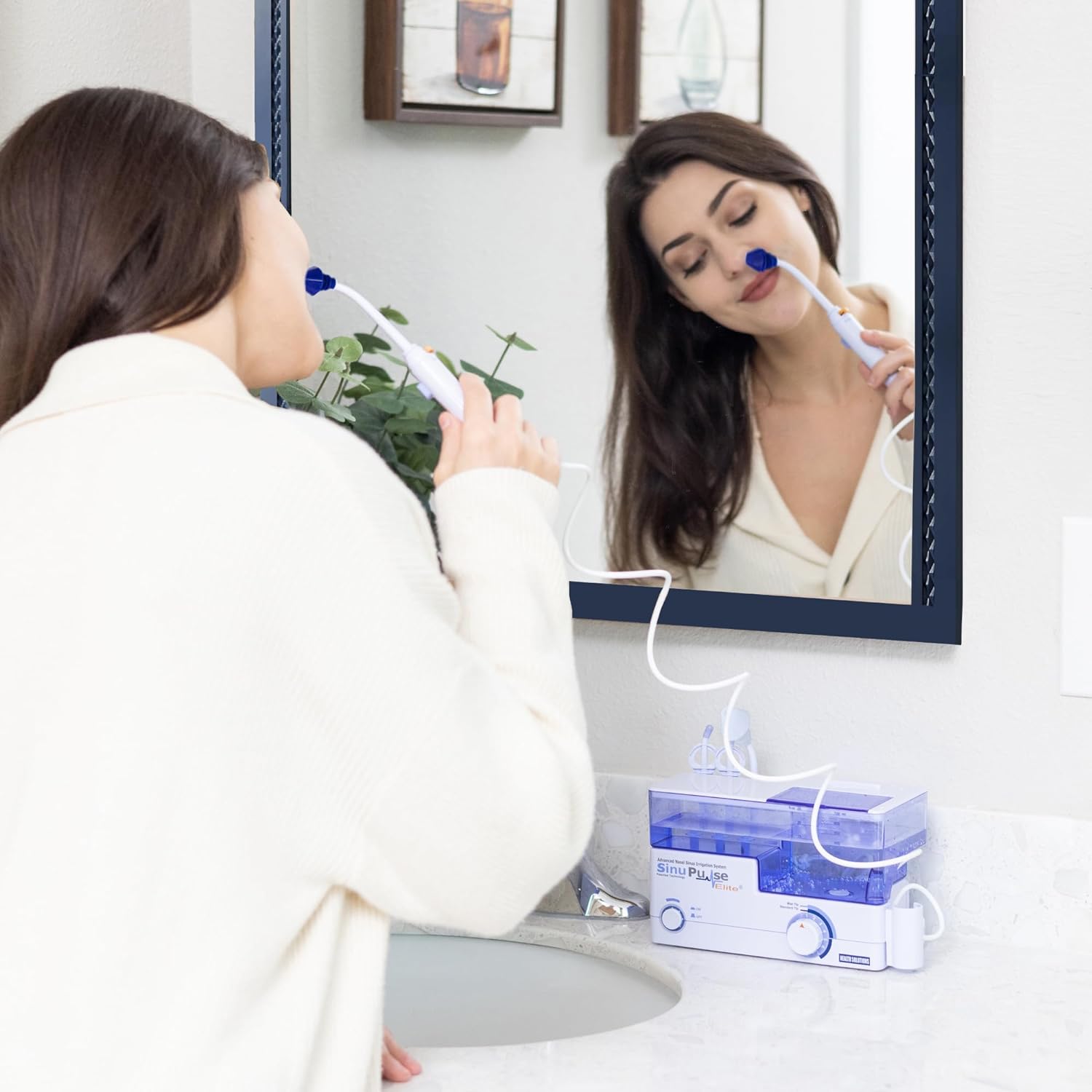 SinuPulse Elite Pulsating Nasal Irrigation System, 30 SinuAir Packets