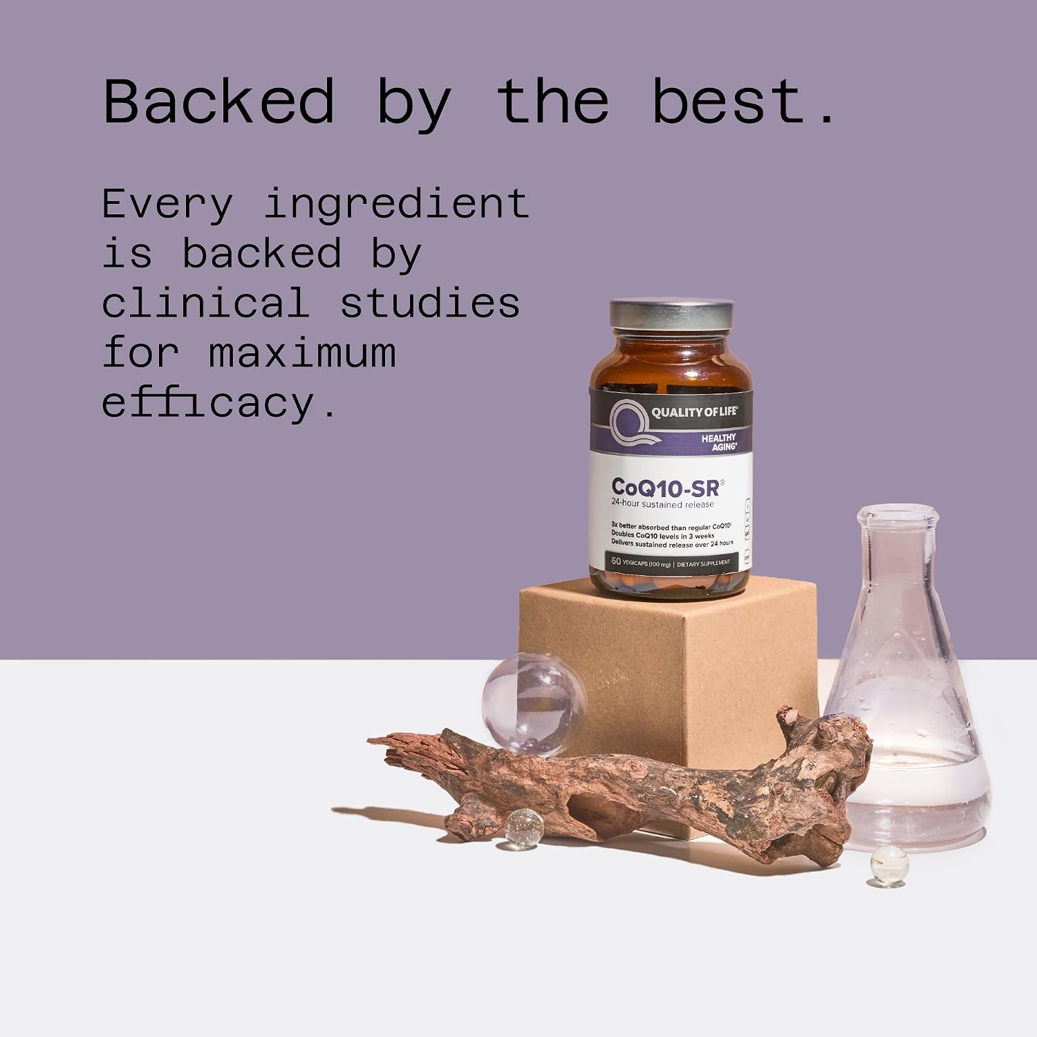 Quality of Life Powerful CoQ10 Sustained Released MicroActive Supplement for Enhanced Absorption, 100 mg of Per Capsule Supports Immune