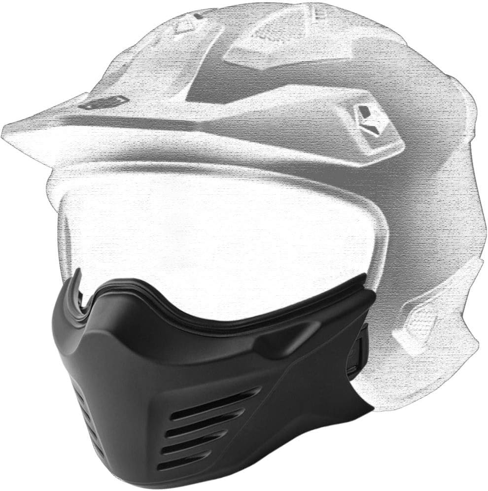 ILM Open Face Motorcycle 3/4 Half Helmet for Moped ATV Cruiser Scooter DOT (Black Chin Guard, Chin Guard)