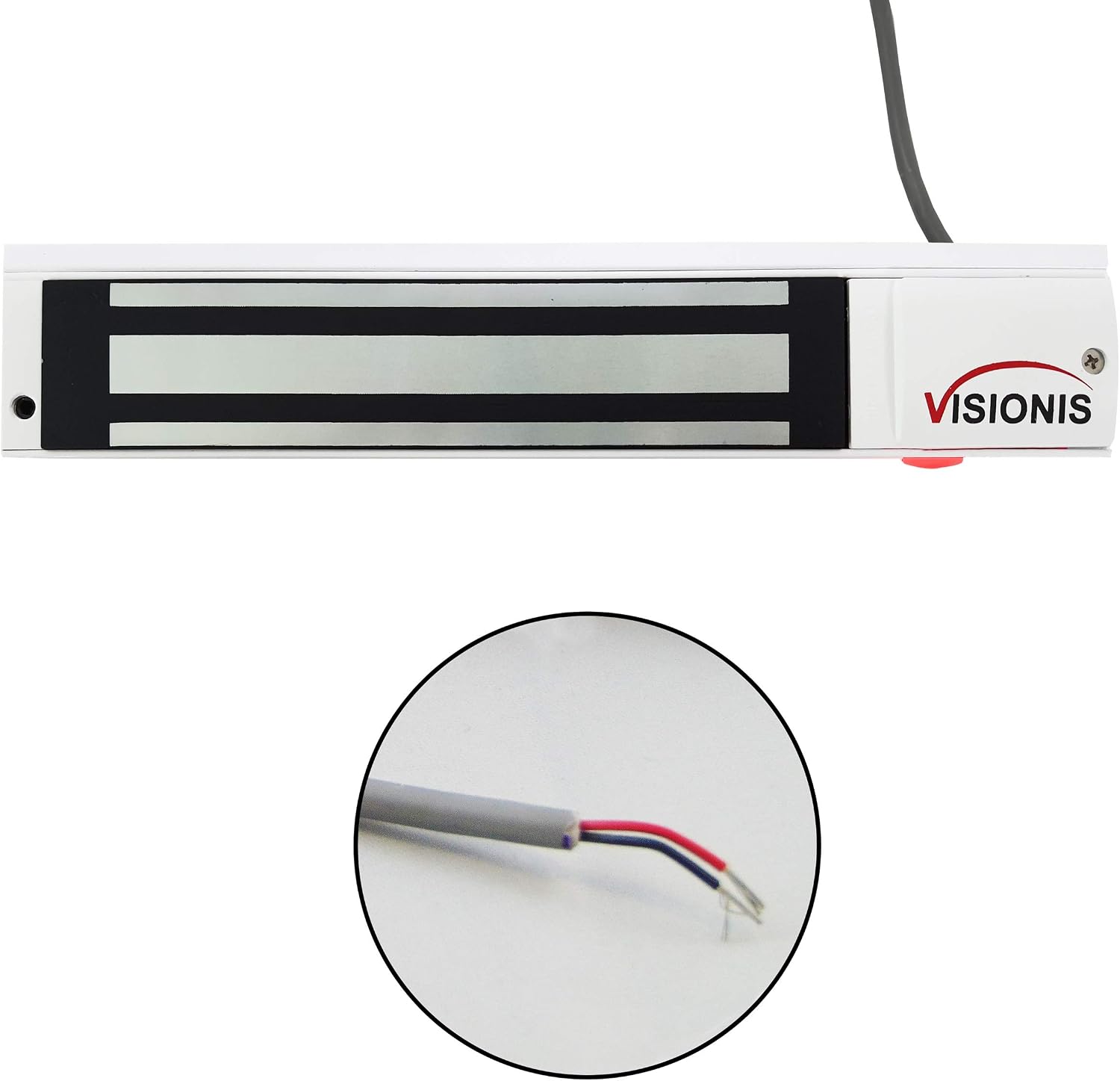 Visionis FPC-5192 600lbs Indoor Electromagnetic Lock with 600 lbs L and Z Bracket for Inswinging Door Access Control Maglock