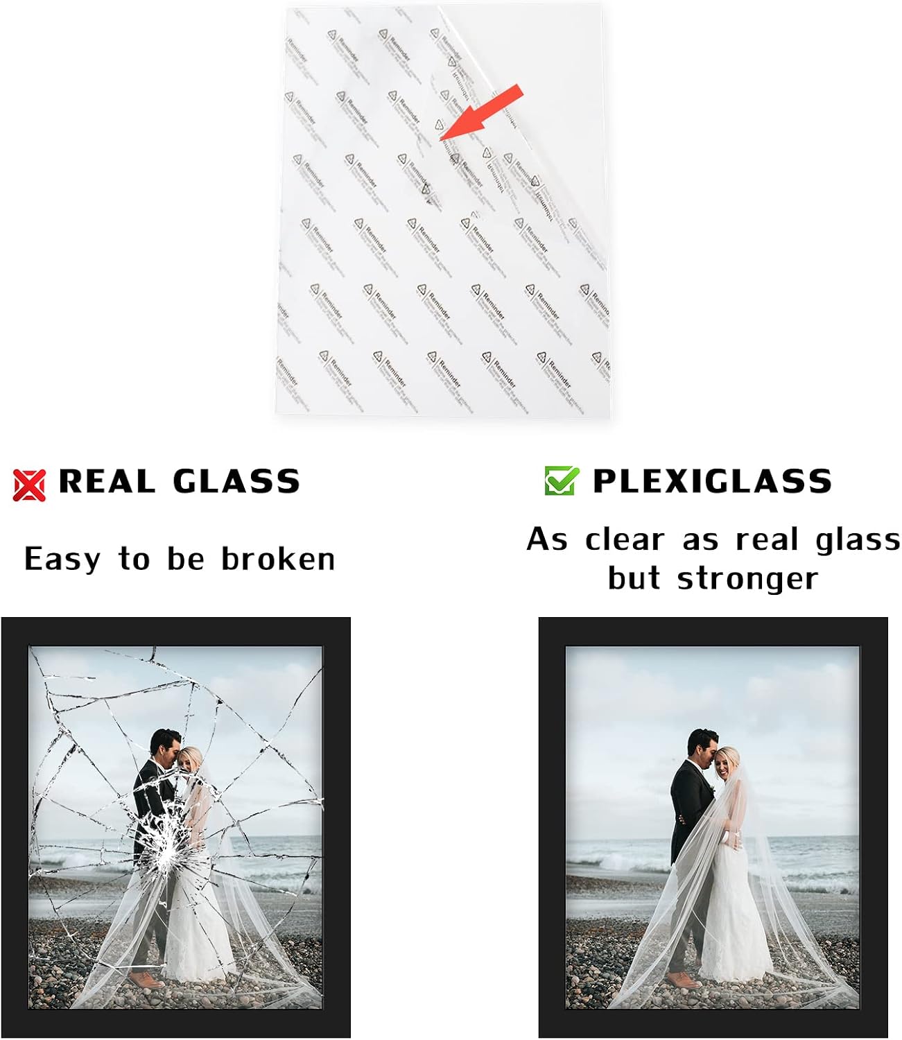 WUTL 8x8 Black Picture Frames Square