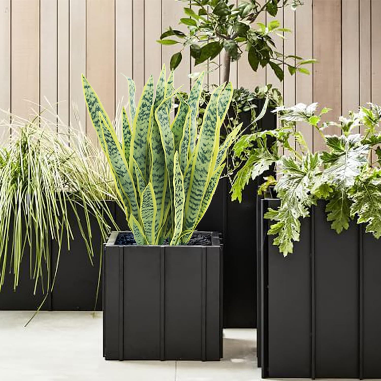 summer flower 23in Snake Plant Artificial Leaf Set 21pcs Faux Sansevieria Plant Leaves Tall Fake Snake Greenery Outdoor 4 Sizes for Indoor Home