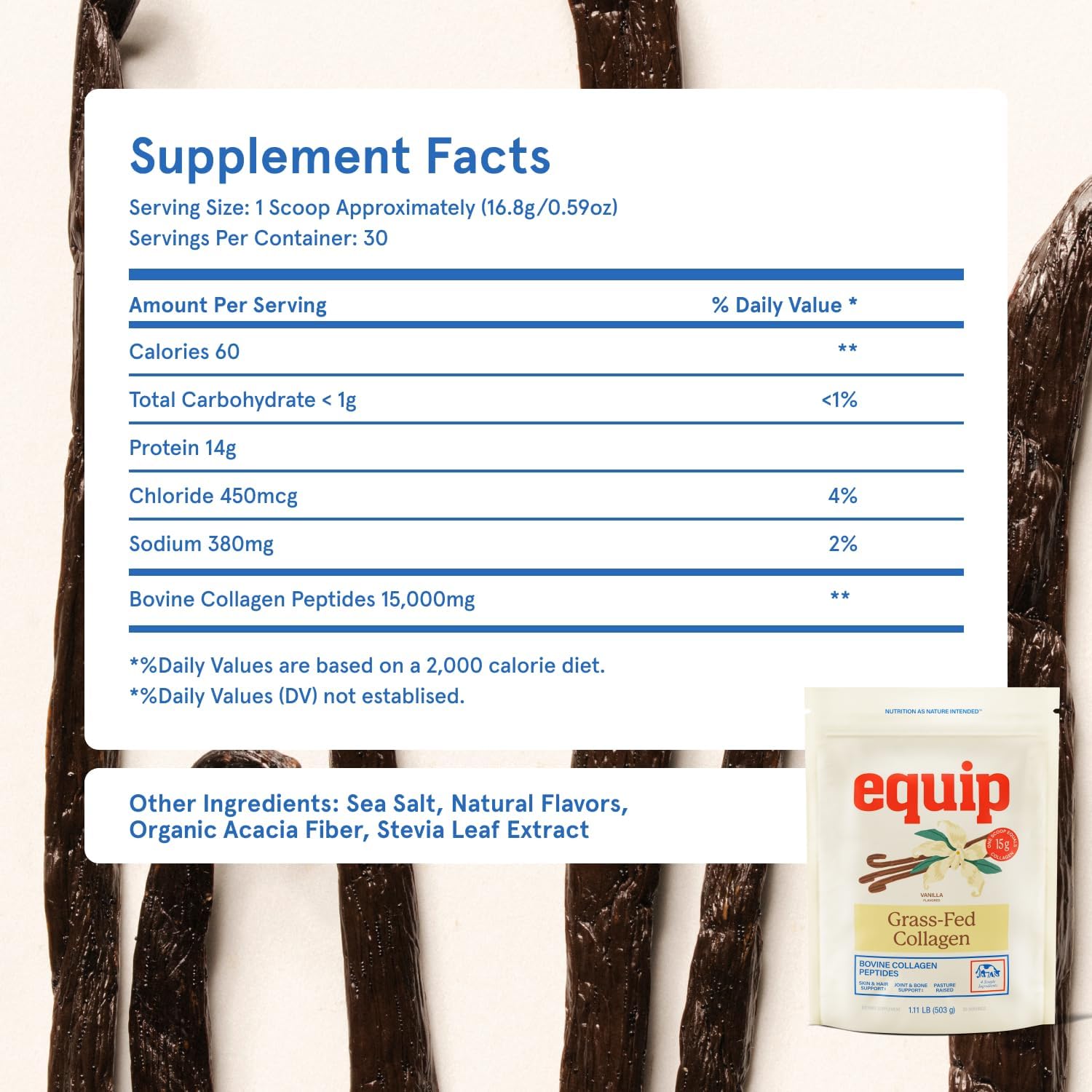 Equip Foods Grass Fed Collagen Powder | Hydrolyzed Bovine Collagen Peptides with Amino Acids | Prime Beef Collagen for Healthy Joints, Skin & Nails | Non-GMO, Paleo Friendly | 30 Servings, Unflavored