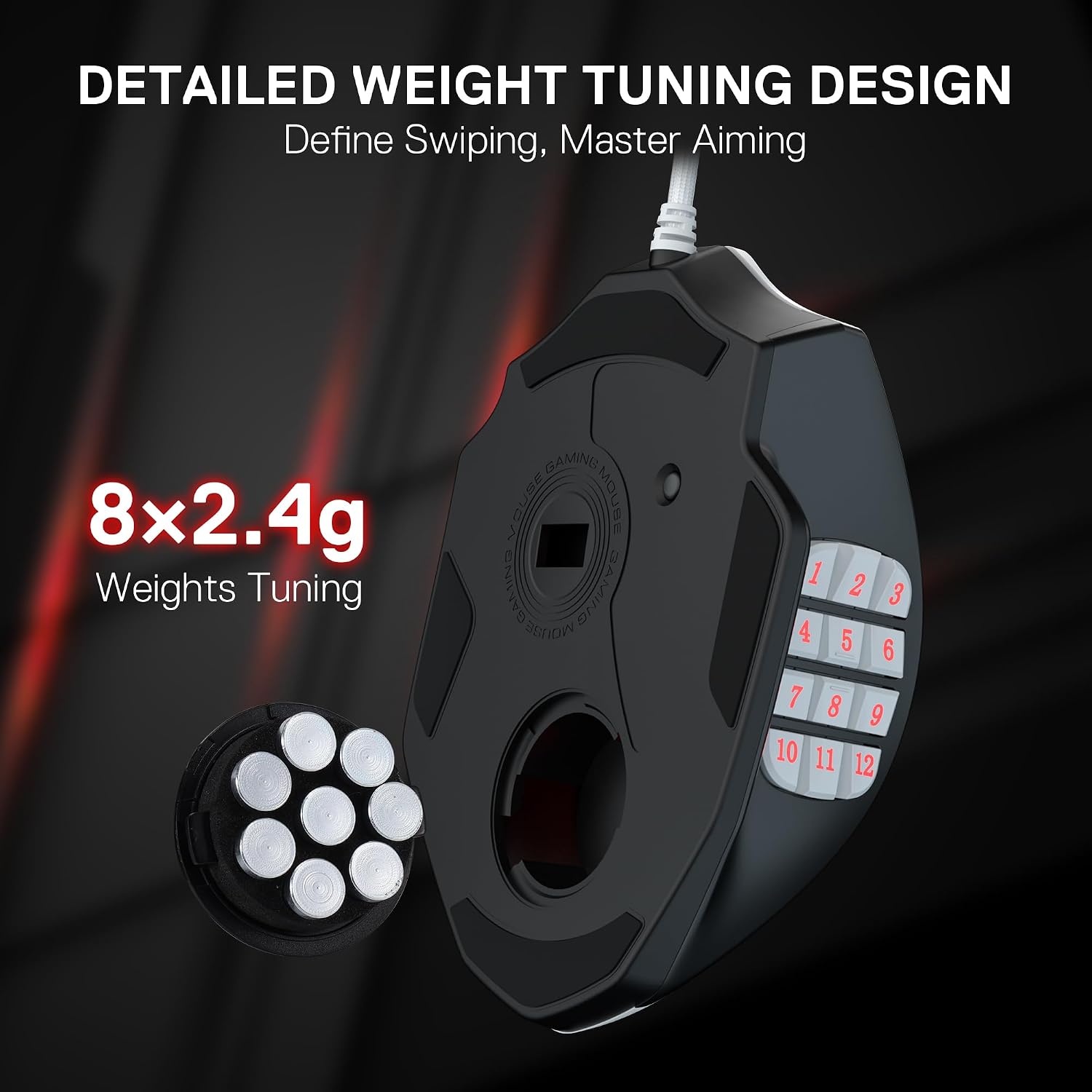 Redragon M908 Wired MMO RGB Gaming Mouse 12400 DPI Remapping Keys | Stable Lag-Free Connection, Redefine Keybinding Macro, Vibing Backlight, Ergonomic Grip Body Comfort