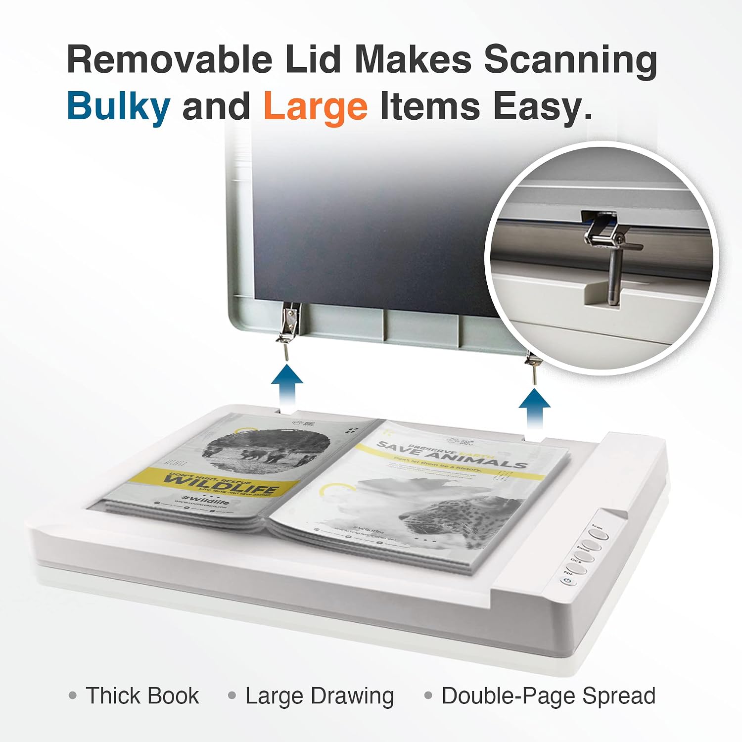 Plustek OS1180 - Flat Scanner for Graphics and Documents in A3 Format, Design Suitable for Libraries