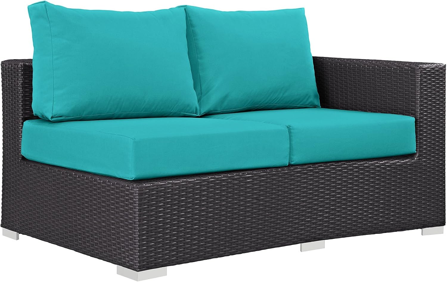 Modway Convene Wicker Rattan Outdoor Patio Loveseat in Espresso White