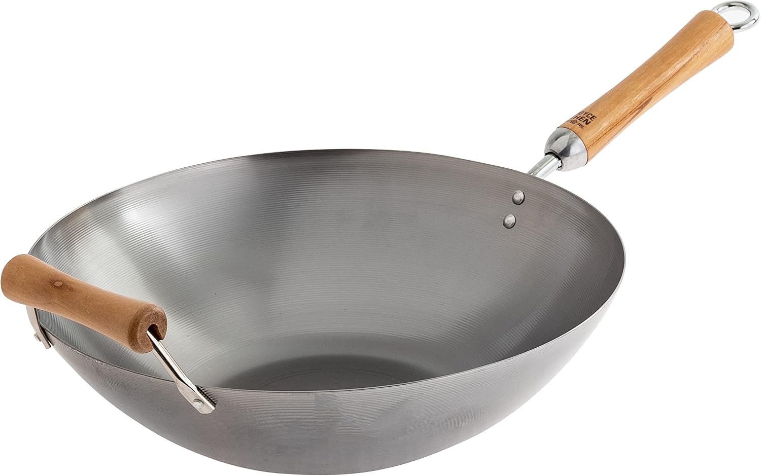 JOYCE CHEN Classic Series 12-Inch Carbon Steel Stir Fry Pan with Birch Handle