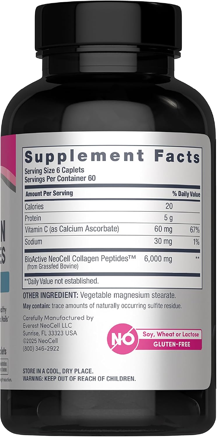 NeoCell Collagen Peptides Pills | 360 Caplets | with Vitamin C | Supplement for Women and Men | Supplement for Women and Men