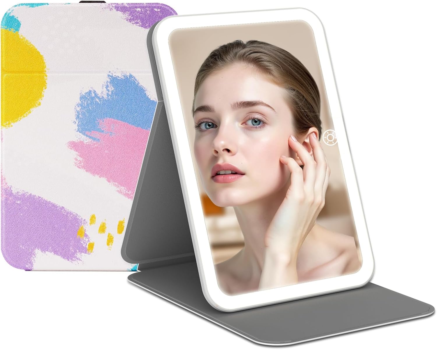 FUNTOUCH Rechargeable Travel Makeup Mirror with 72 Led Lights