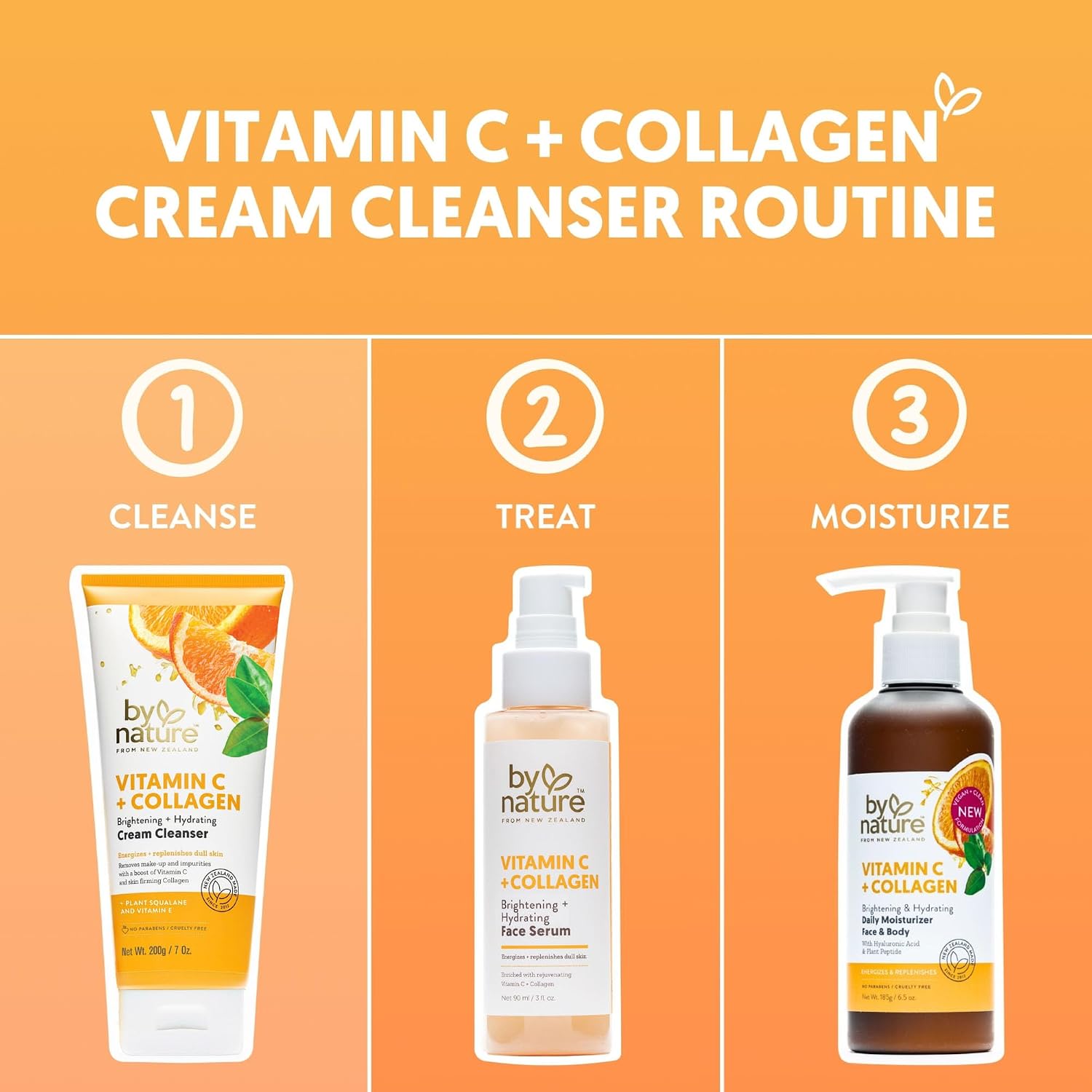 By Nature Vitamin C + Collagen Face Cream Cleanser - 7 oz