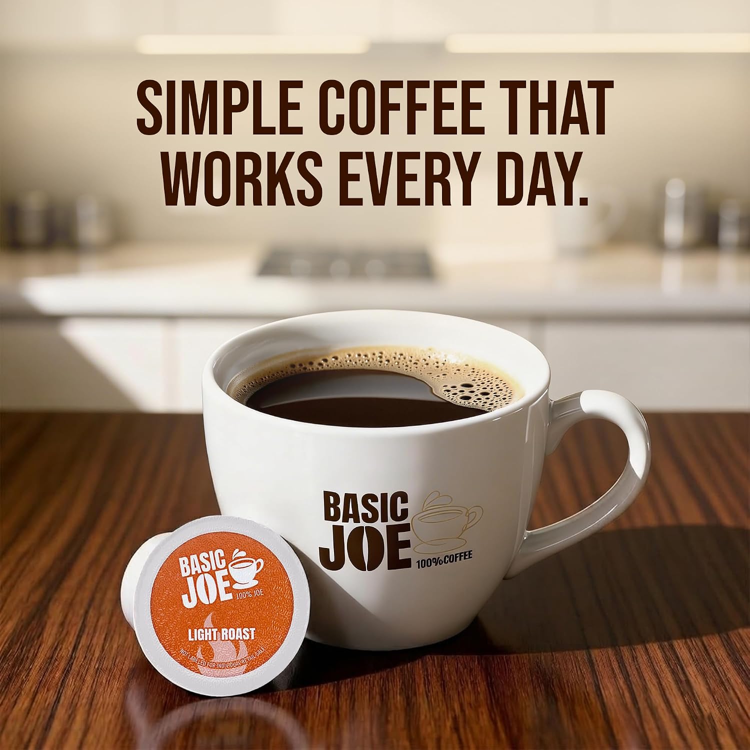 Basic Joe Coffee Pods, Medium Roast, 80 Count K-Cup, 100% Arabica