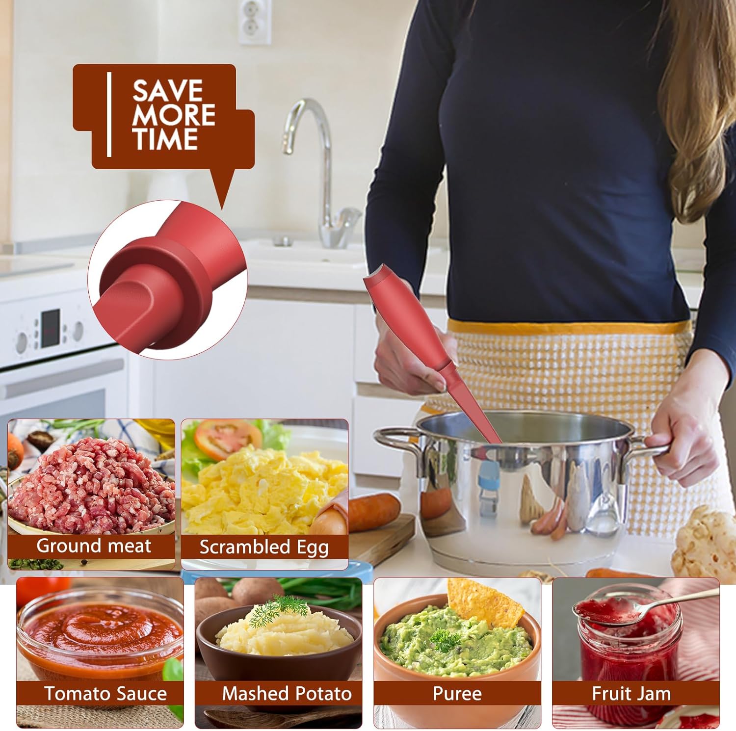 Upgrade Meat Chopper Hamburger Masher Ground Beef Smasher Utensil Mix Tool