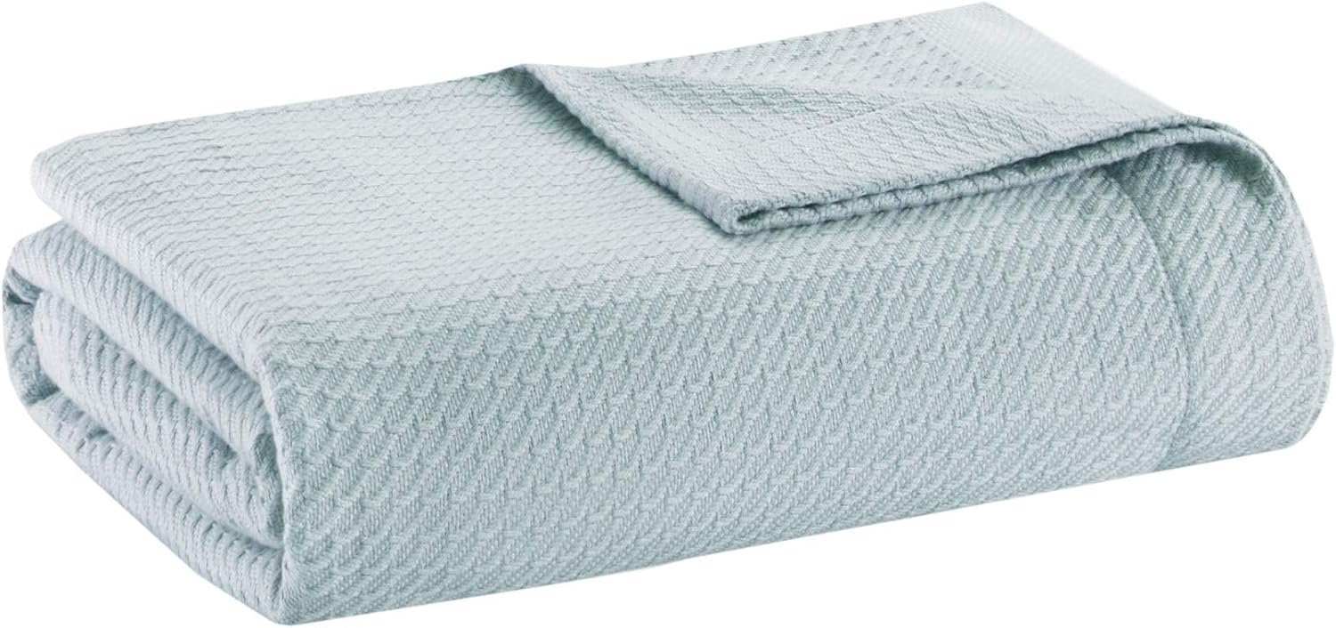 Madison Park 100% Egyptian Cotton Summer Blanket Full Queen Size Teal